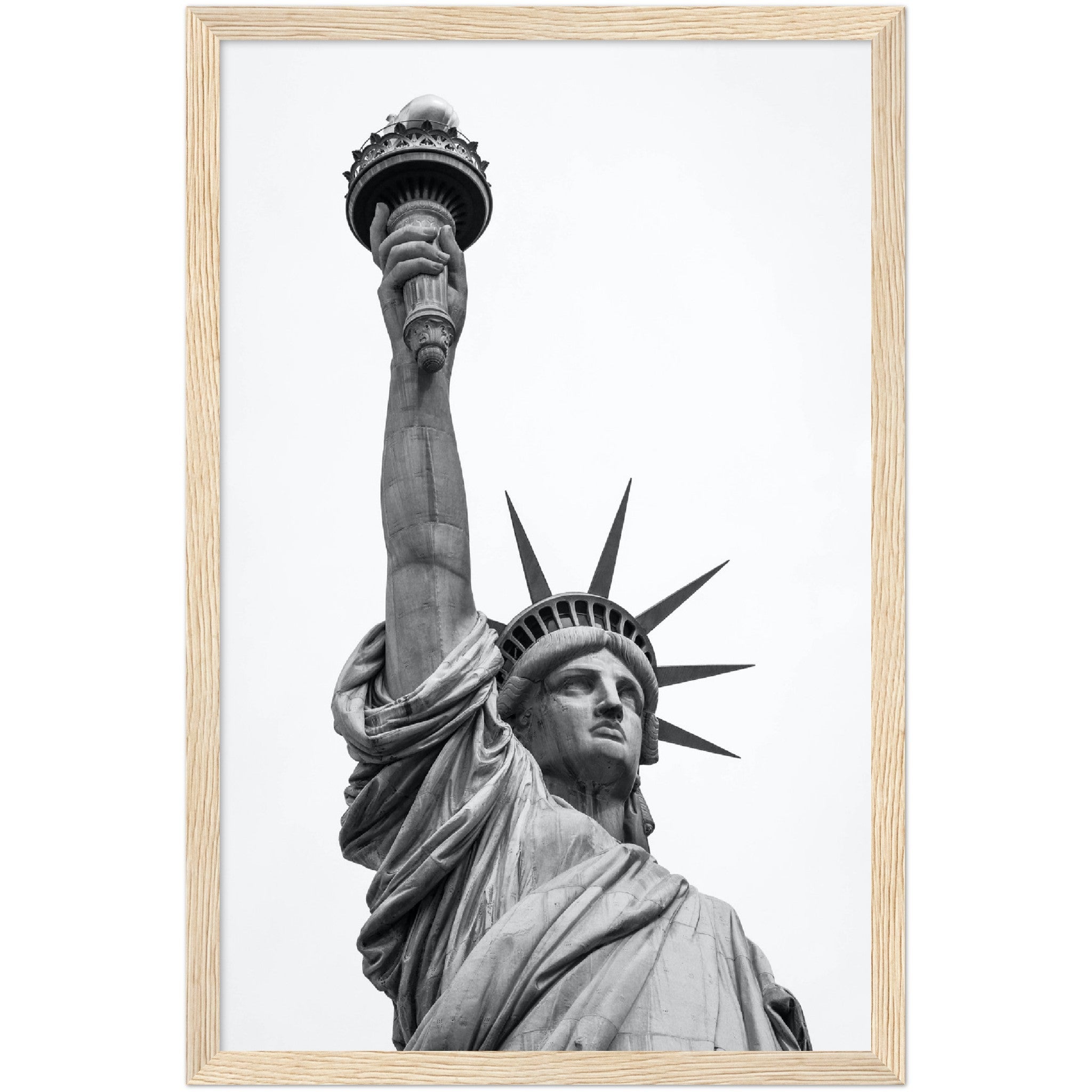 Black and White Statue of Liberty Wall Art - Luxury Art Canvas
