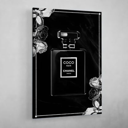 Black Chanel Perfume Wall Art - Luxury Art Canvas