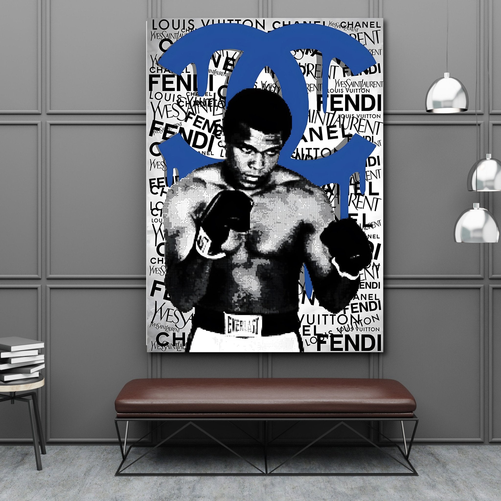 Blue Chanel Wall Art - Luxury Art Canvas