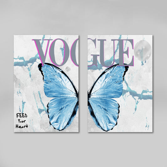 Blue Vogue Wall Art - Luxury Art Canvas