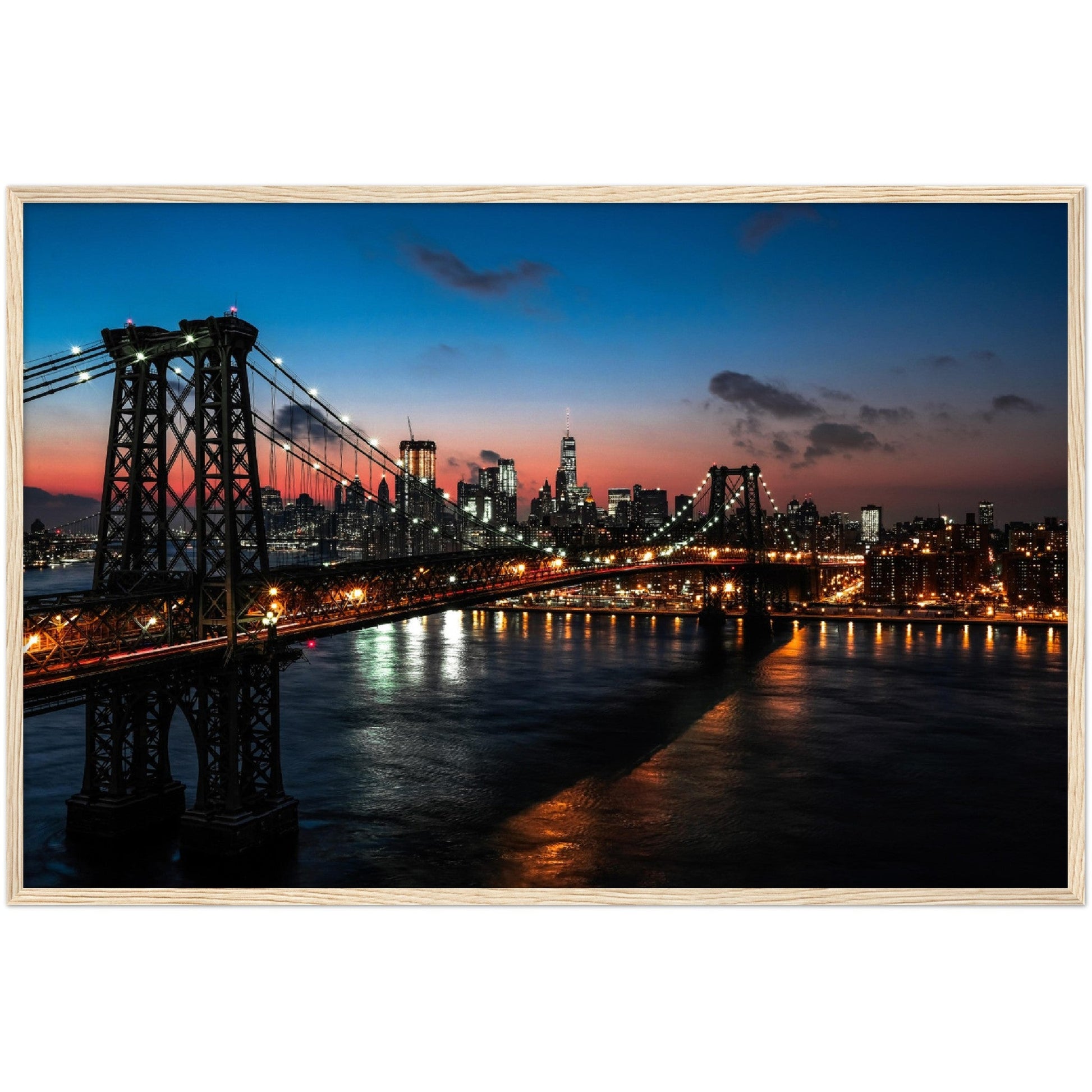 Brooklyn Bridge at Night Wall Art - Luxury Art Canvas