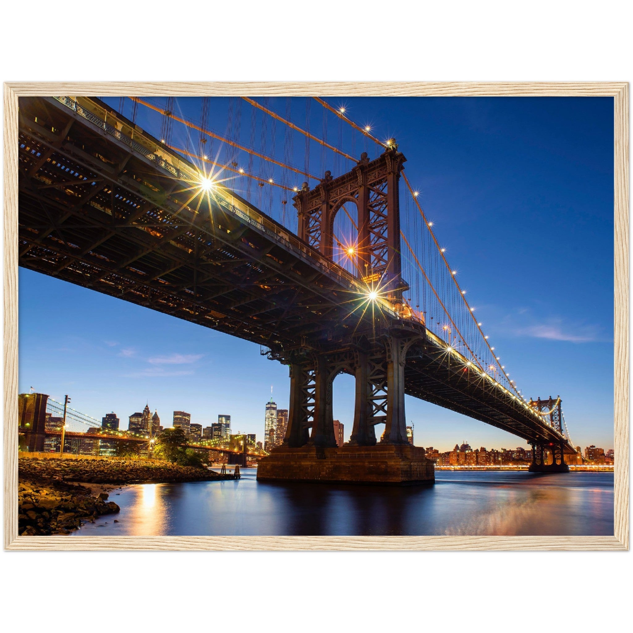 Brooklyn Bridge Lights Wall Art - Luxury Art Canvas