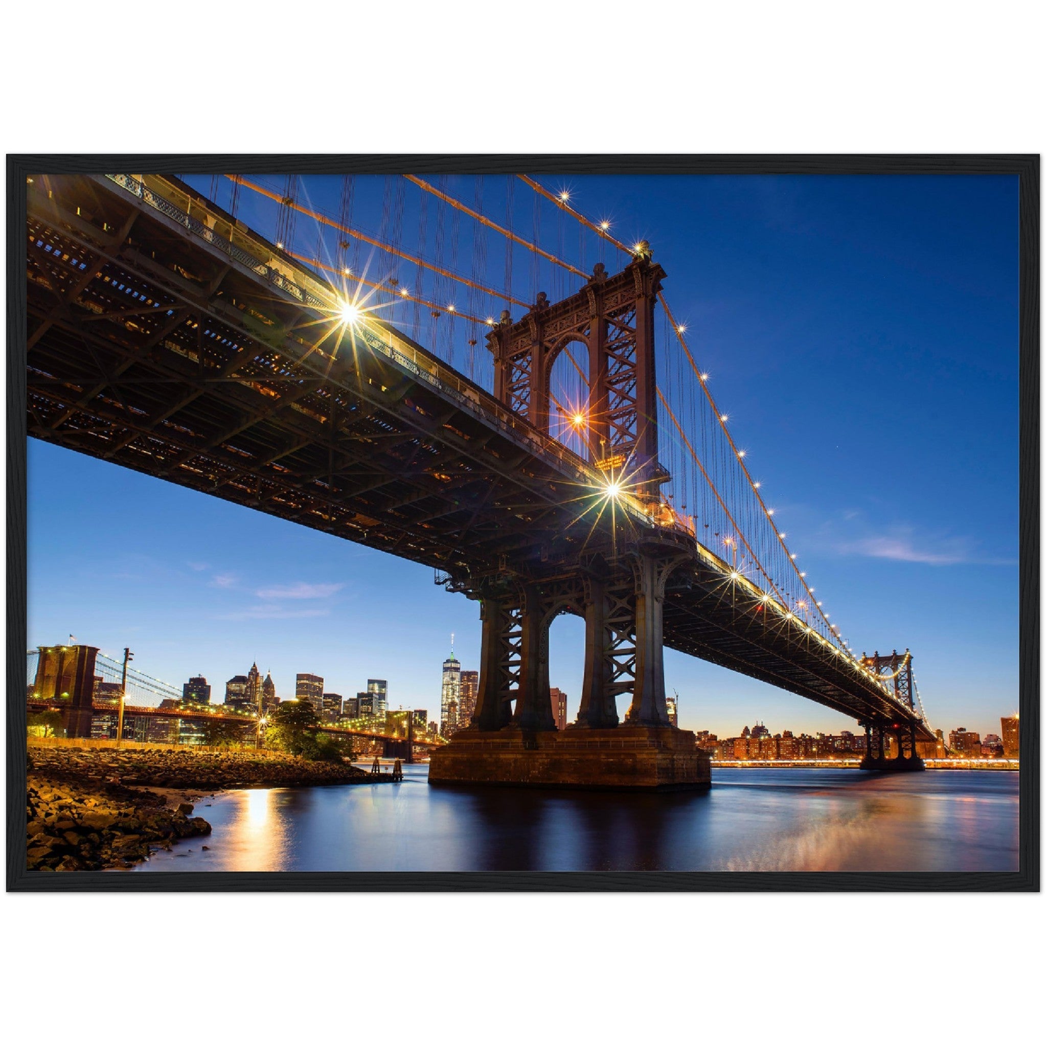 Brooklyn Bridge Lights Wall Art - Luxury Art Canvas