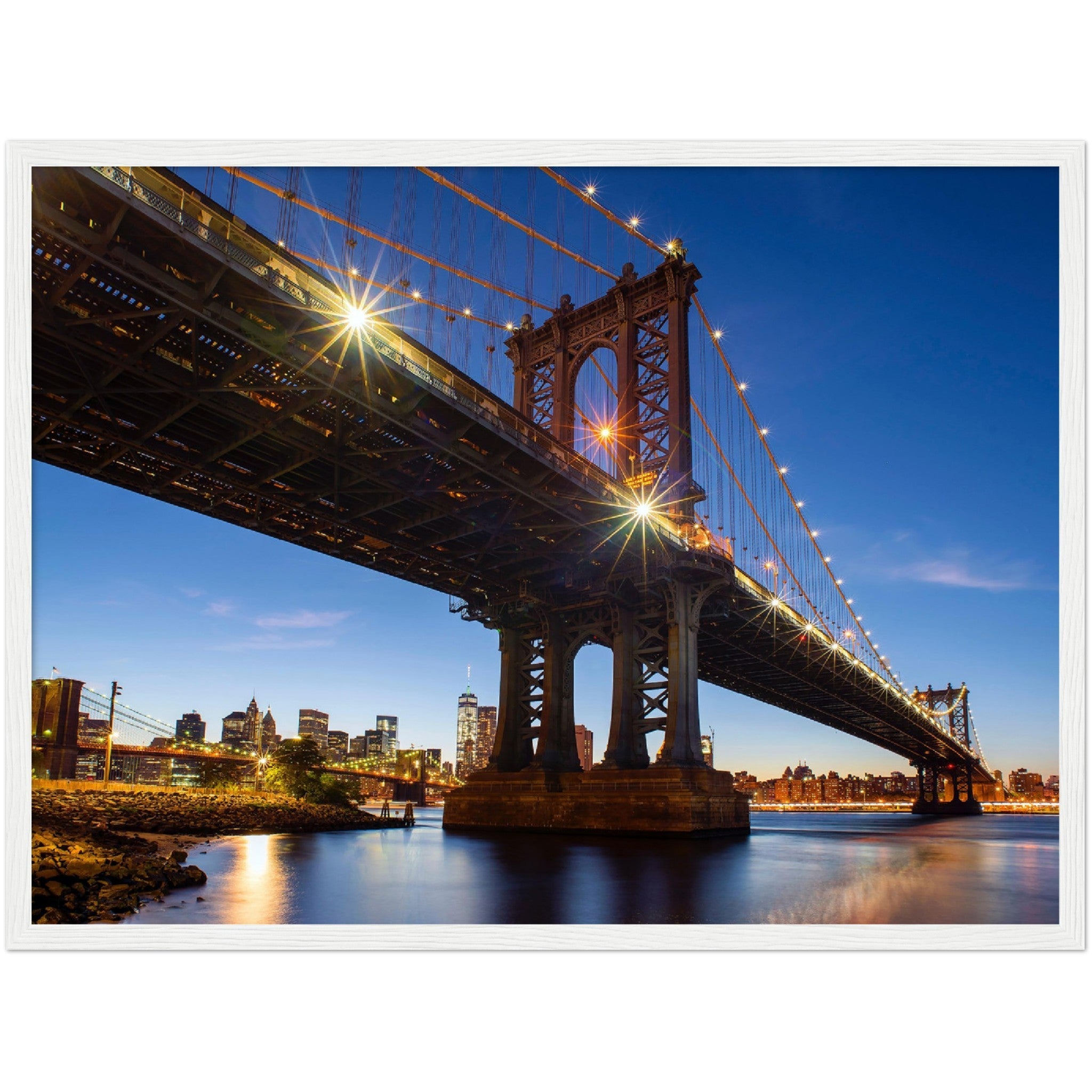 Brooklyn Bridge Lights Wall Art - Luxury Art Canvas