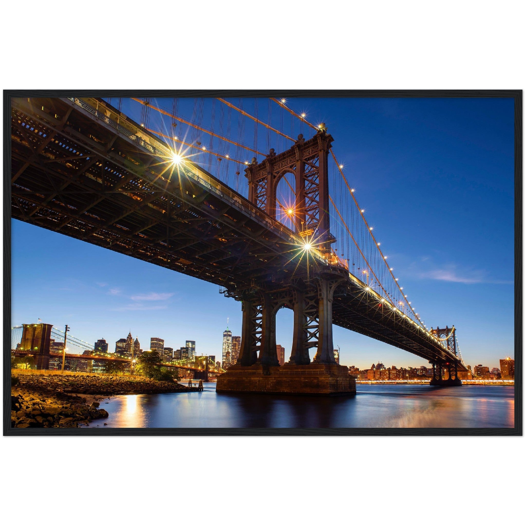 Brooklyn Bridge Lights Wall Art - Luxury Art Canvas