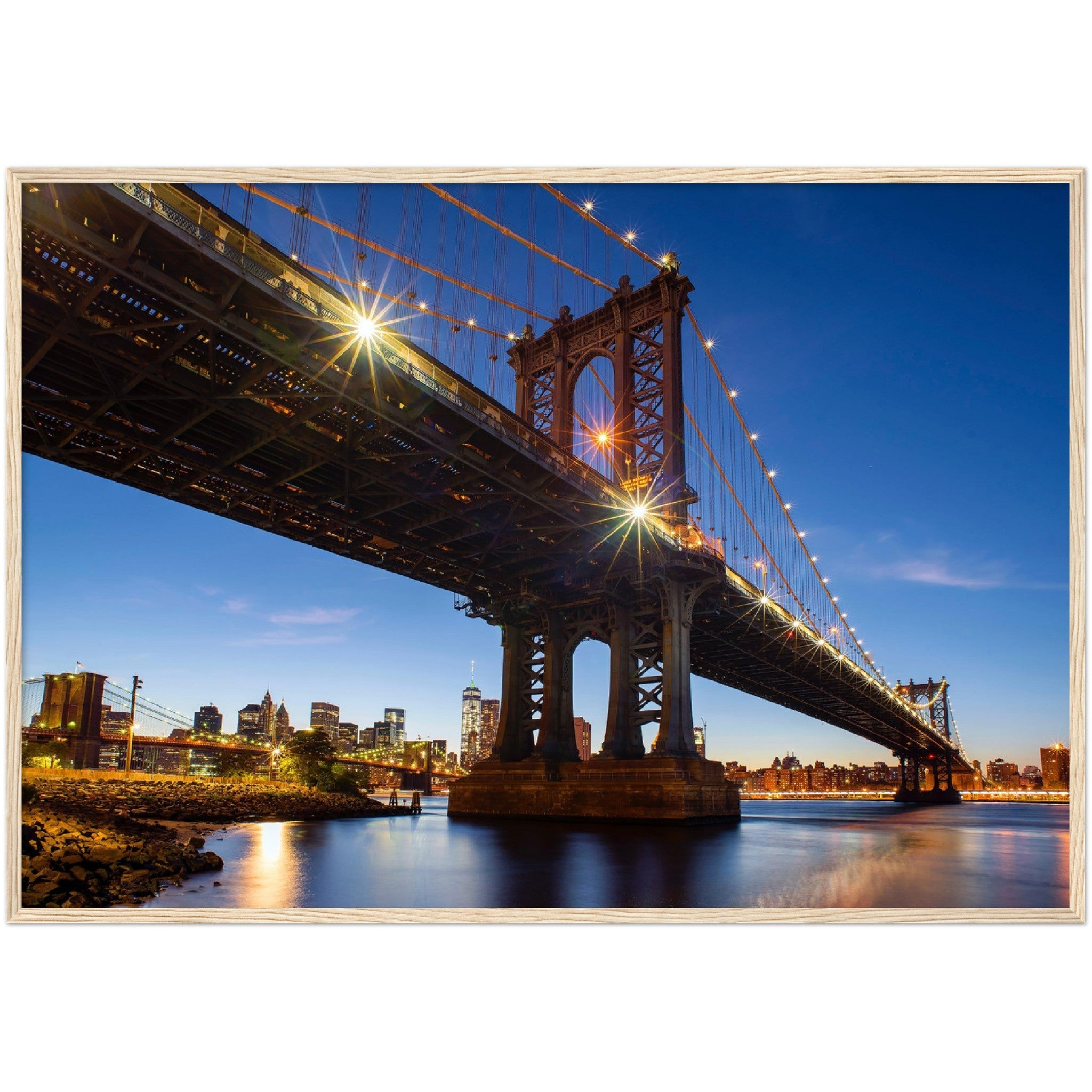 Brooklyn Bridge Lights Wall Art - Luxury Art Canvas
