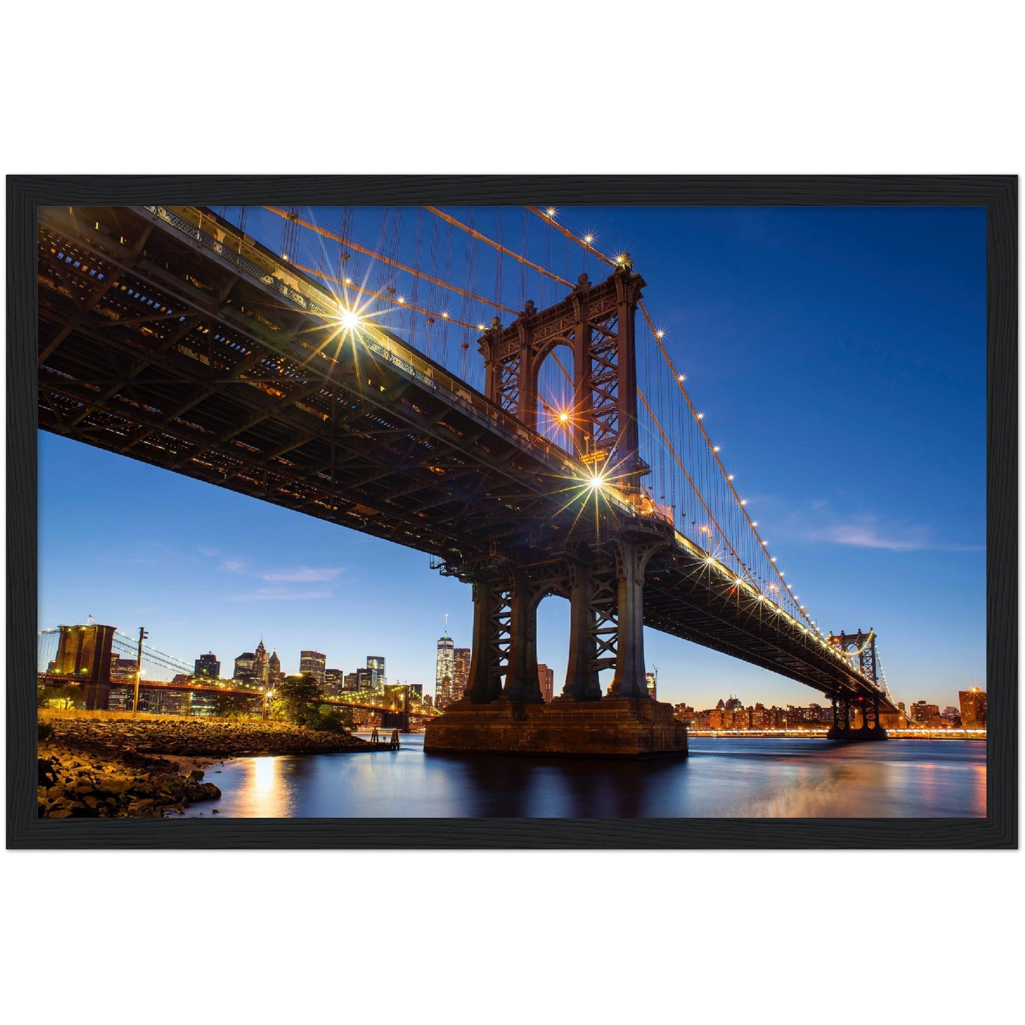 Brooklyn Bridge Lights Wall Art - Luxury Art Canvas