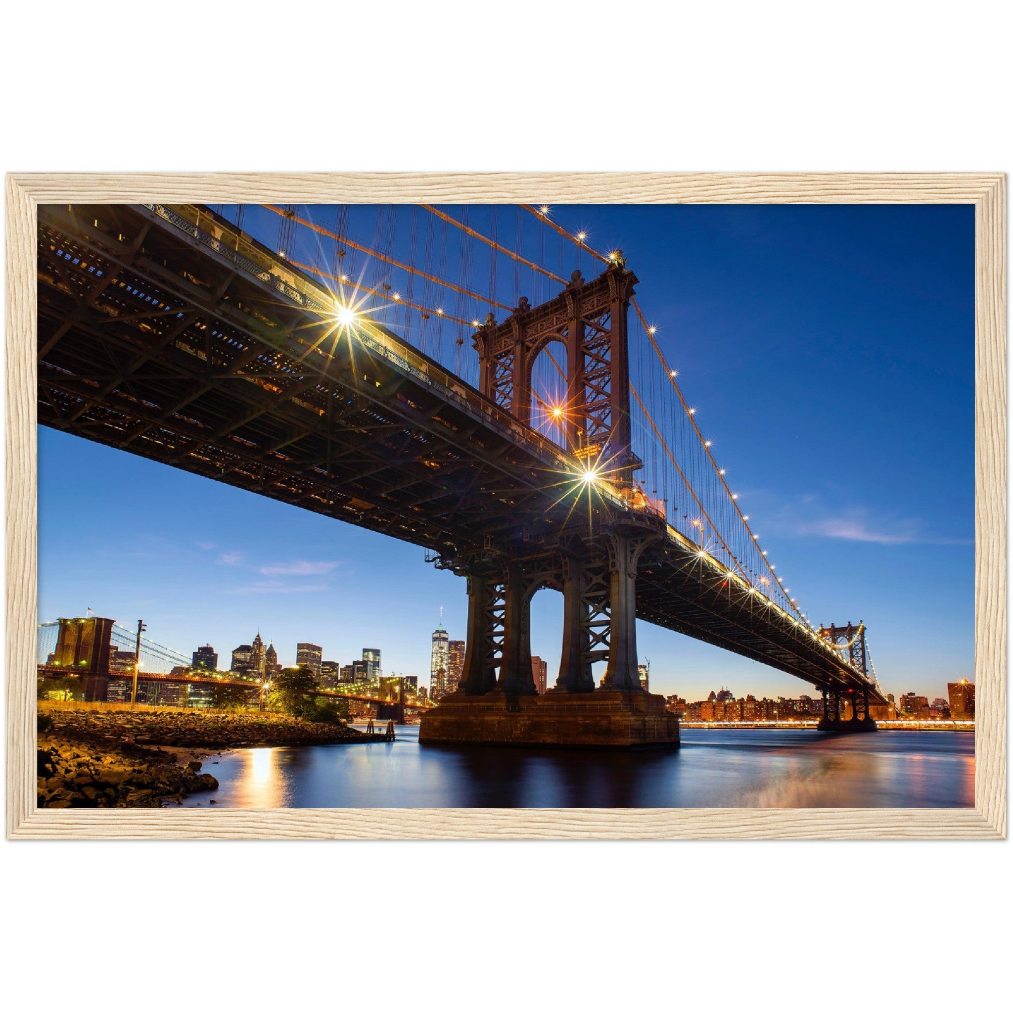 Brooklyn Bridge Lights Wall Art - Luxury Art Canvas