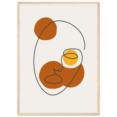 Brown Women Face Minimalist Wall Art - Luxury Art Canvas
