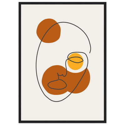 Brown Women Face Minimalist Wall Art - Luxury Art Canvas
