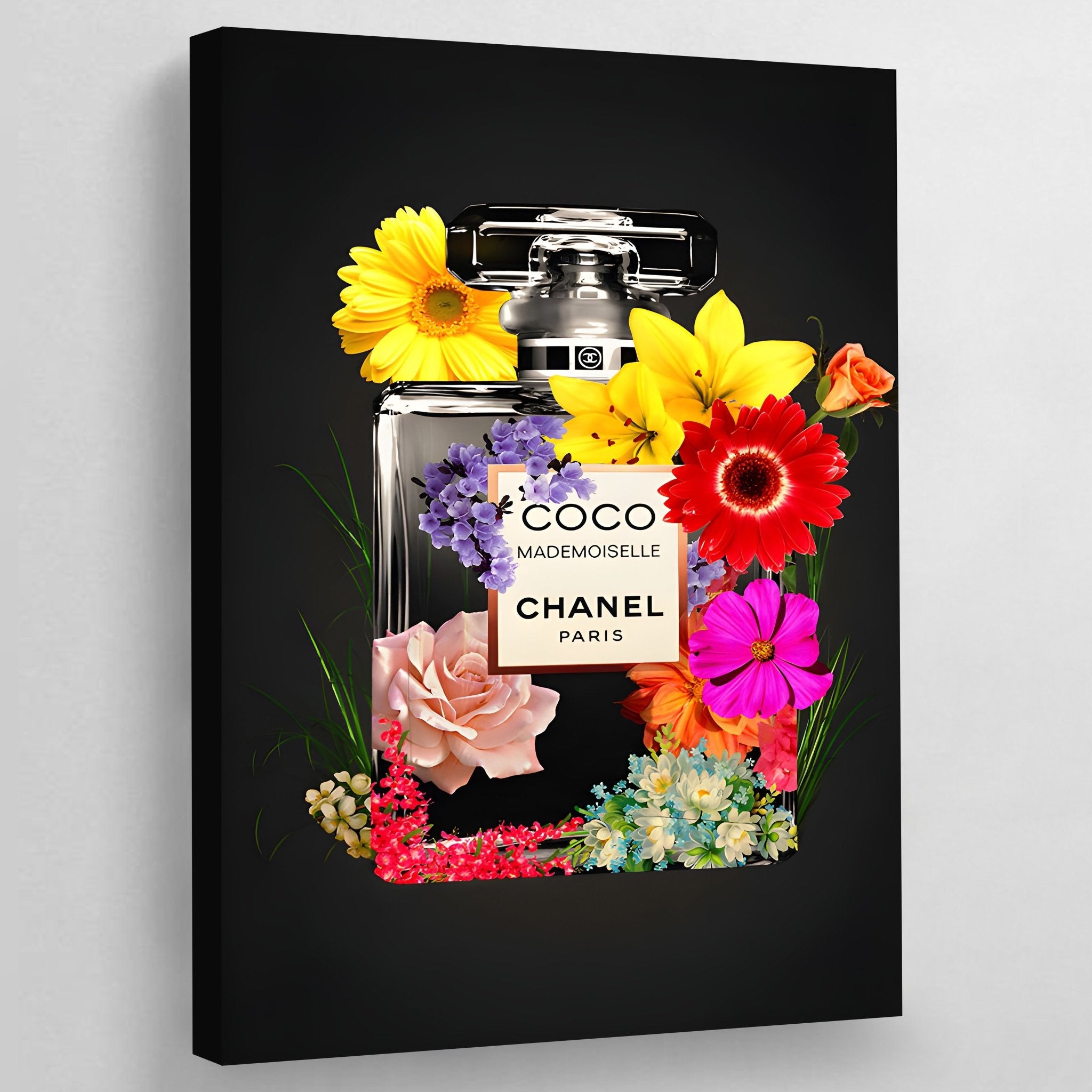 Chanel perfume vase wall art print Complete set of files Ready for printing  #watercolor #flower #chanelperfume #purplea…