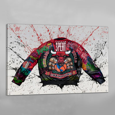 Chicago Basketball Graffiti Wall Art - Luxury Art Canvas