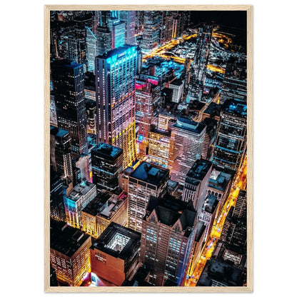 Chicago Downtown By Night Wall Art - Luxury Art Canvas