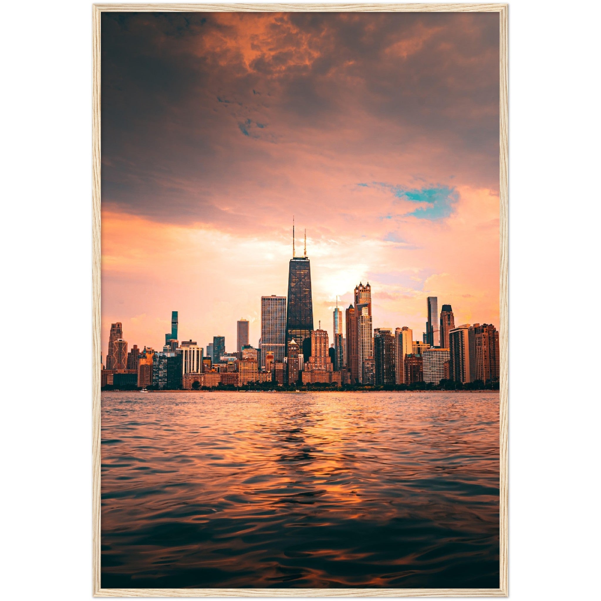 Chicago Skyline Sunrise Wall Art - Luxury Art Canvas