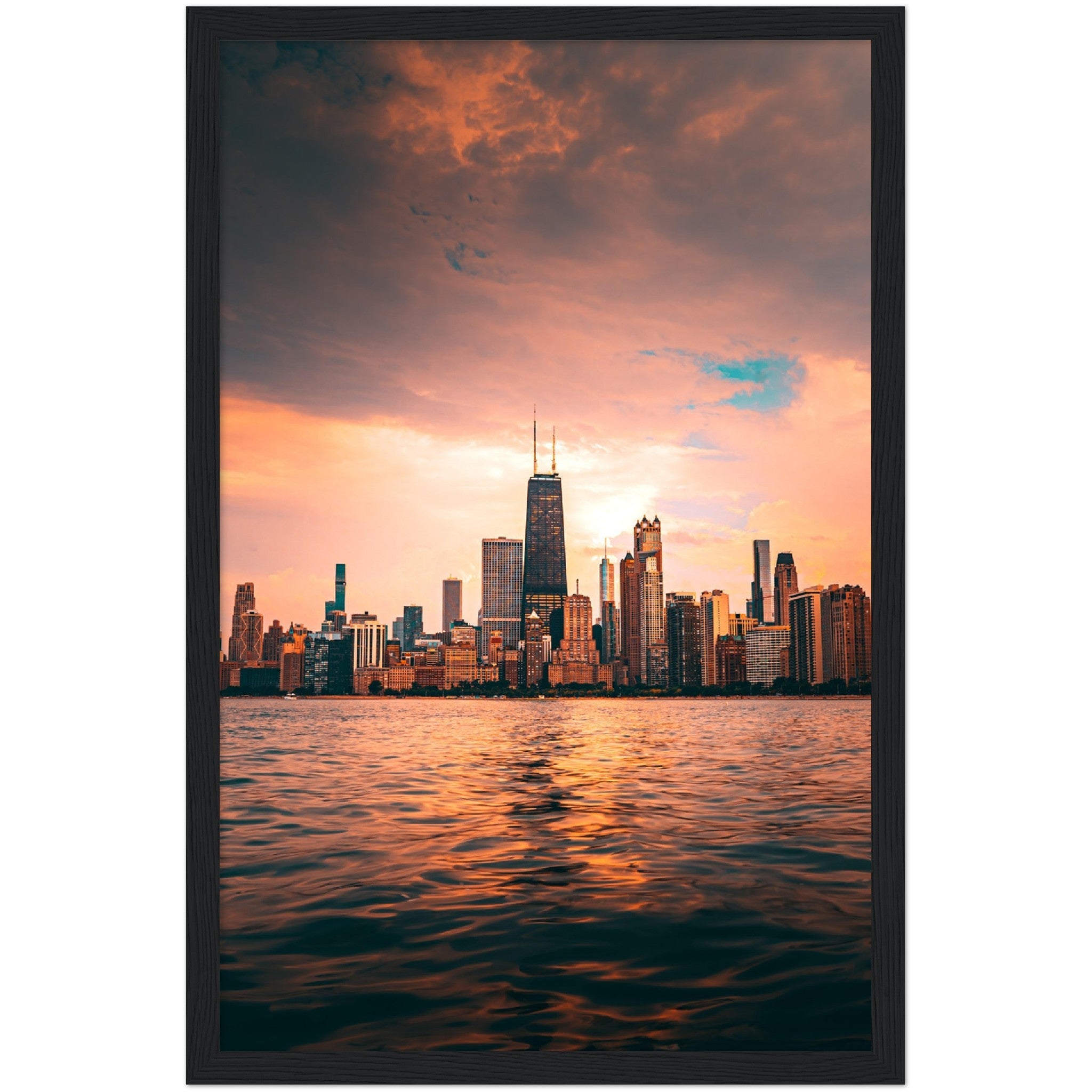 Chicago Skyline Sunrise Wall Art - Luxury Art Canvas