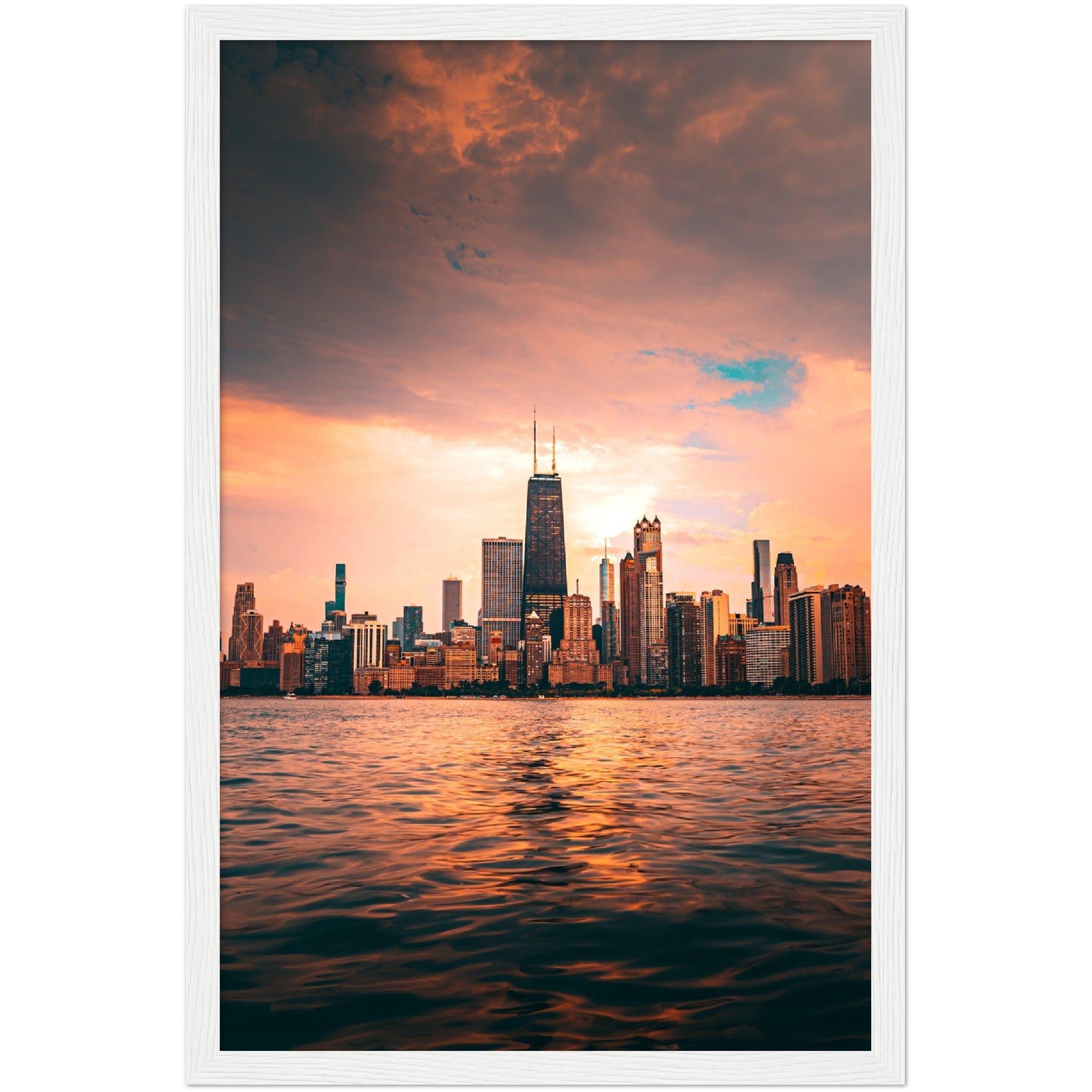 Chicago Skyline Sunrise Wall Art - Luxury Art Canvas