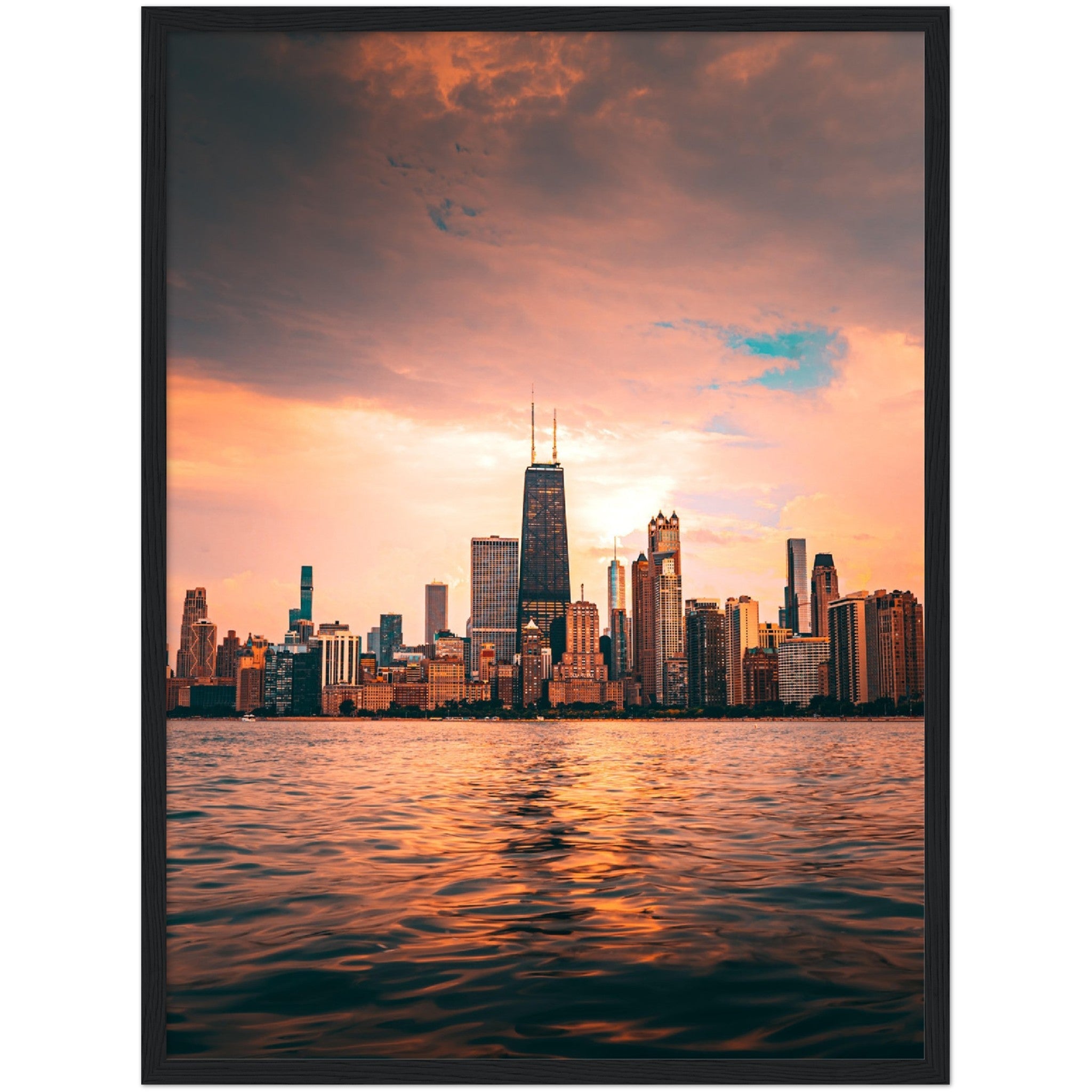 Chicago Skyline Sunrise Wall Art - Luxury Art Canvas