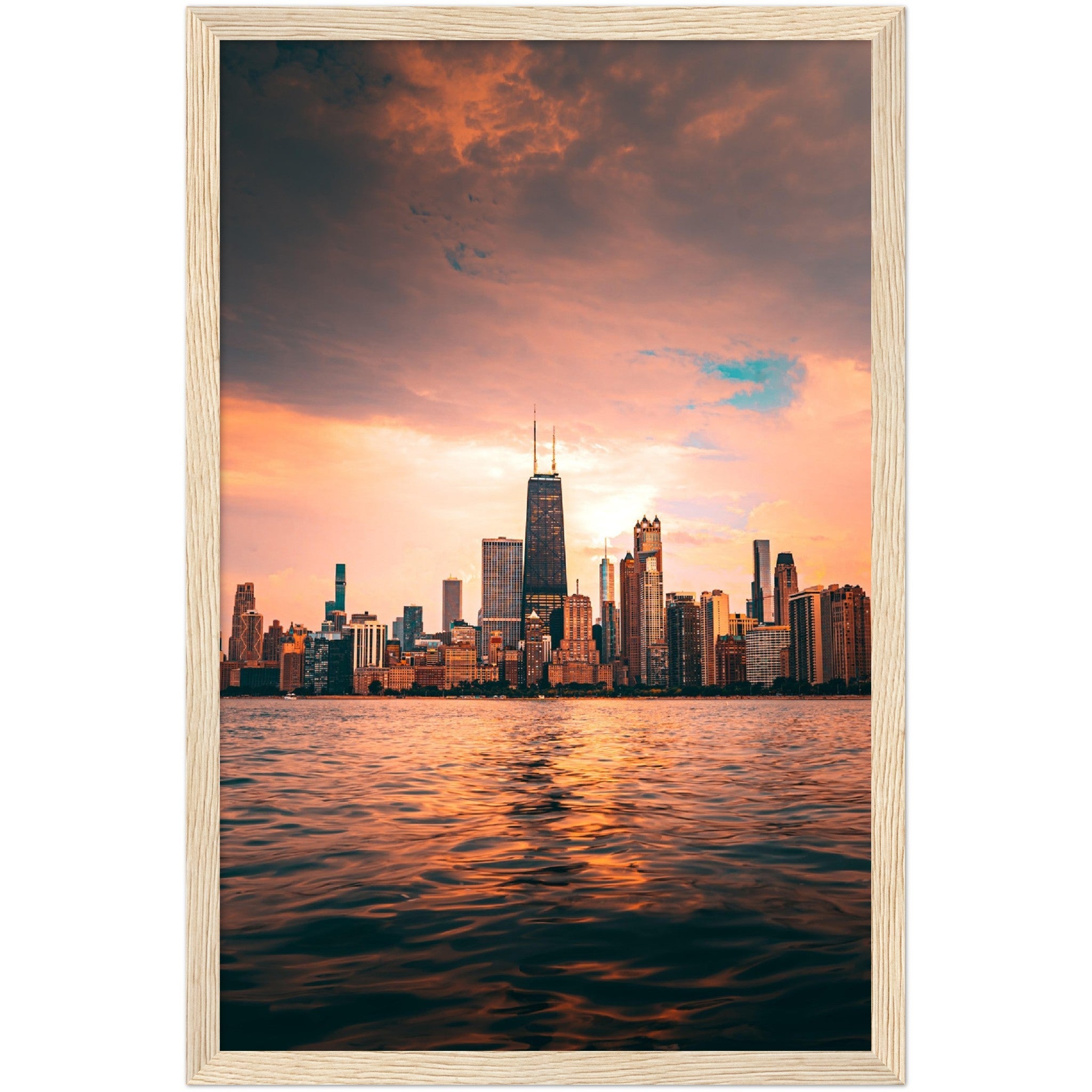 Chicago Skyline Sunrise Wall Art - Luxury Art Canvas