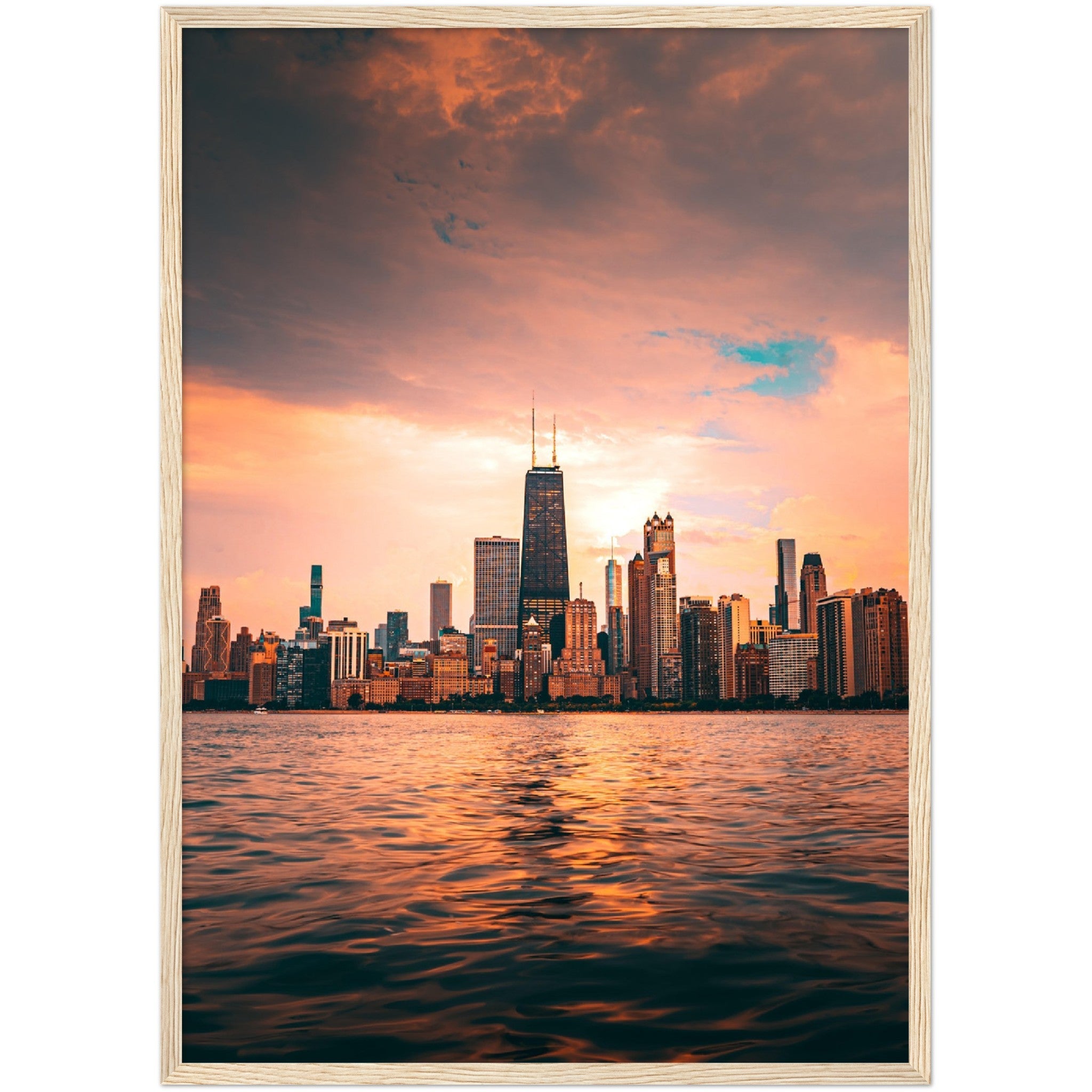 Chicago Skyline Sunrise Wall Art - Luxury Art Canvas