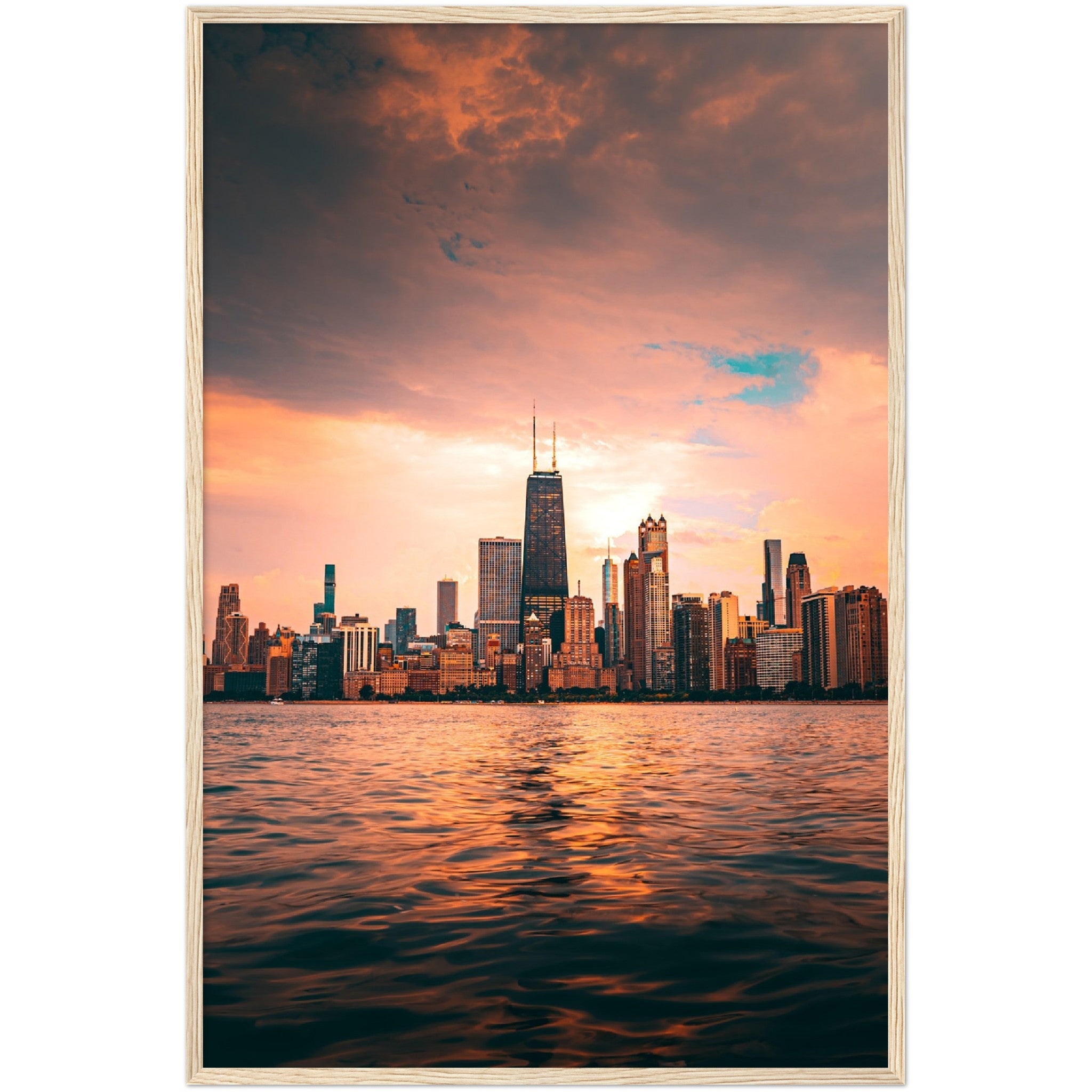 Chicago Skyline Sunrise Wall Art - Luxury Art Canvas