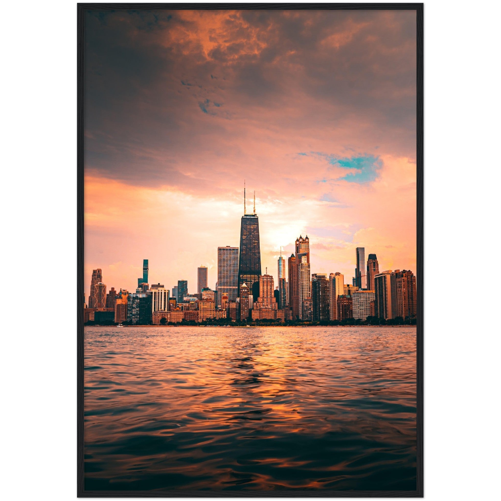 Chicago Skyline Sunrise Wall Art - Luxury Art Canvas