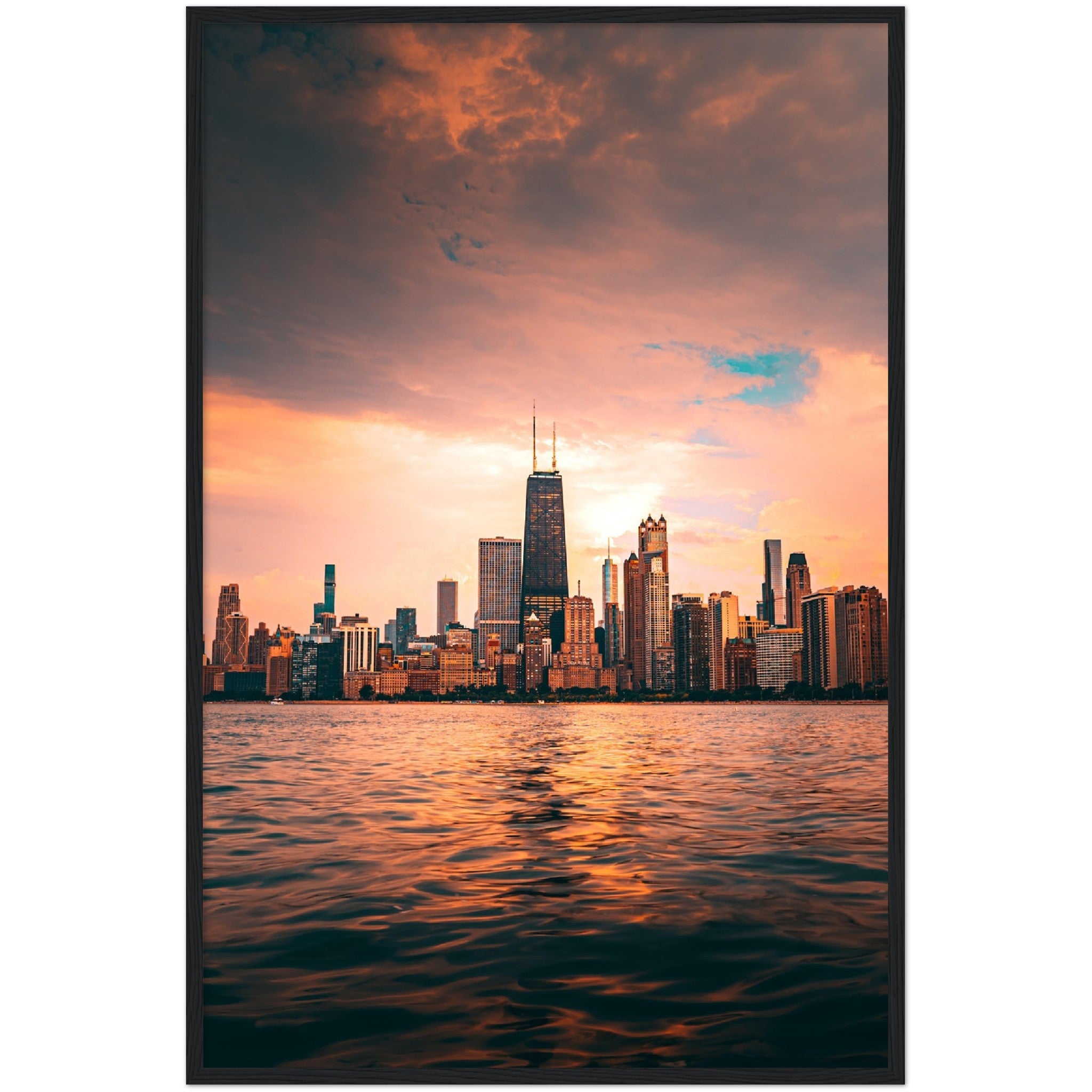Chicago Skyline Sunrise Wall Art - Luxury Art Canvas