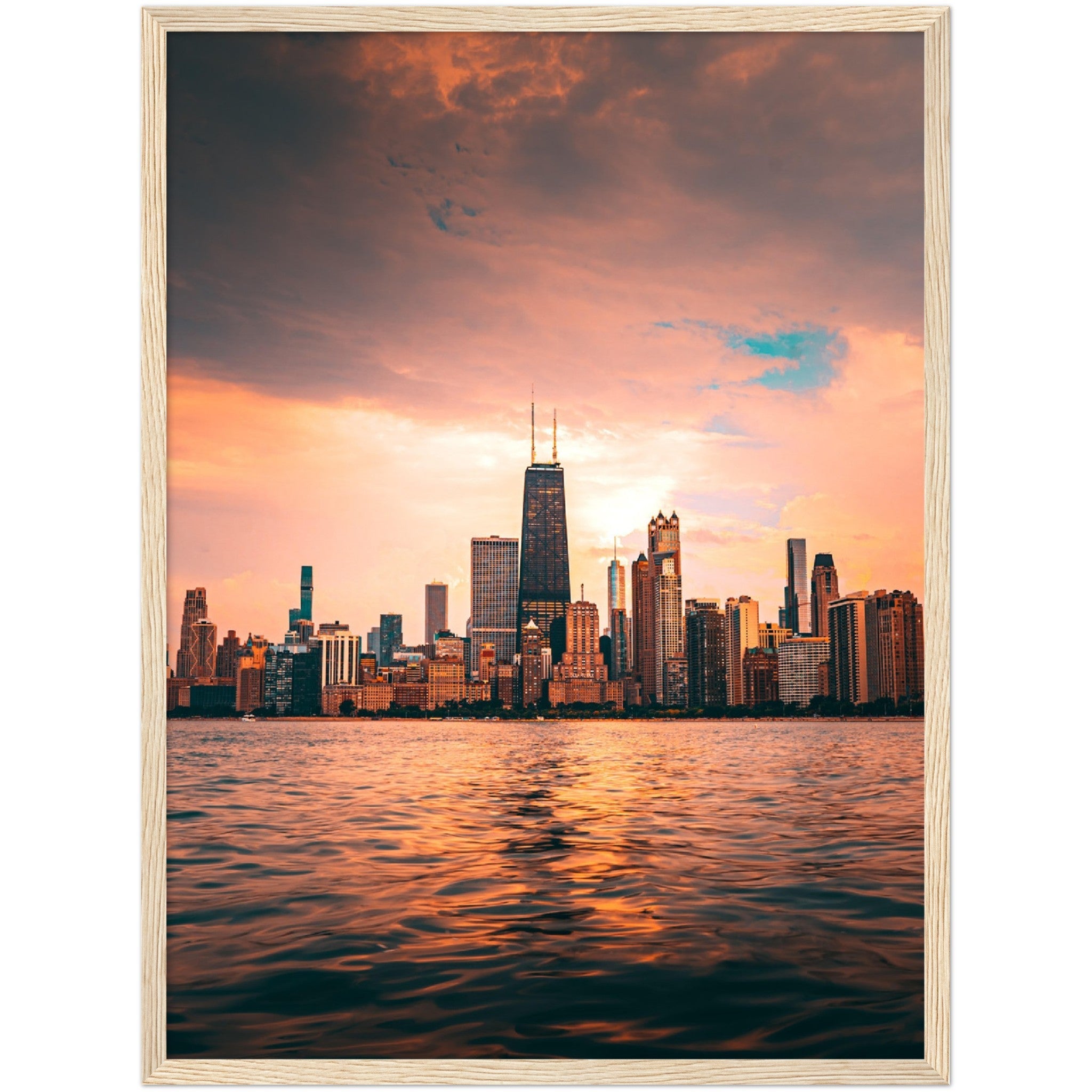 Chicago Skyline Sunrise Wall Art - Luxury Art Canvas