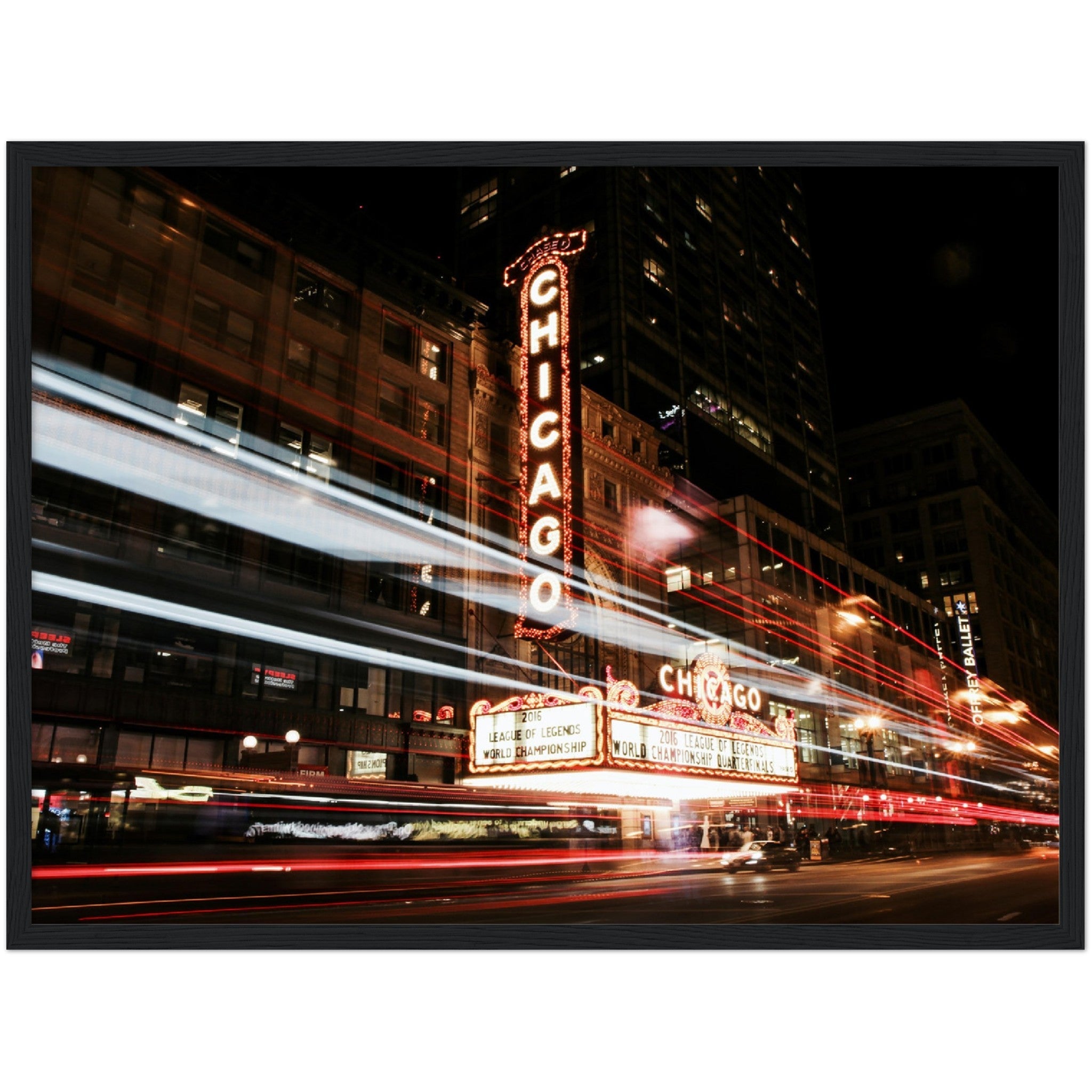 Chicago Theatre at Night Wall Art - Luxury Art Canvas
