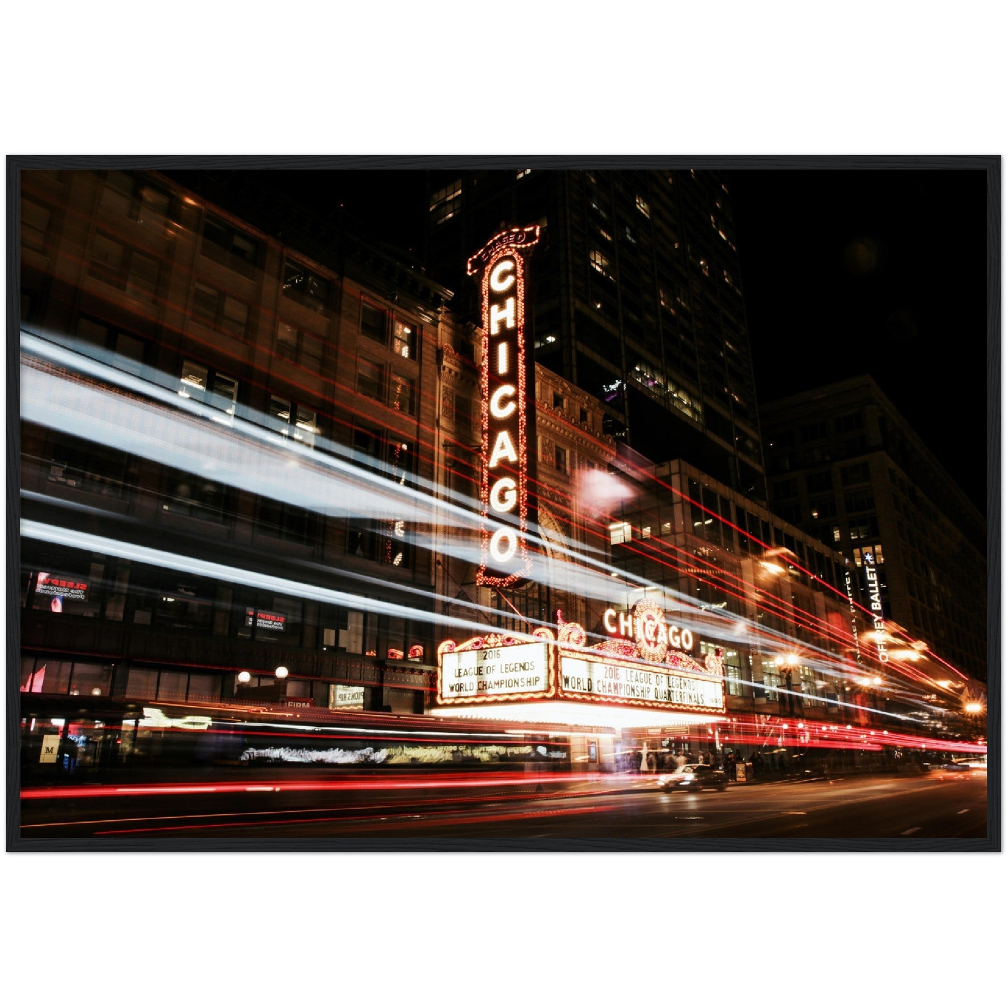 Chicago Theatre at Night Wall Art - Luxury Art Canvas