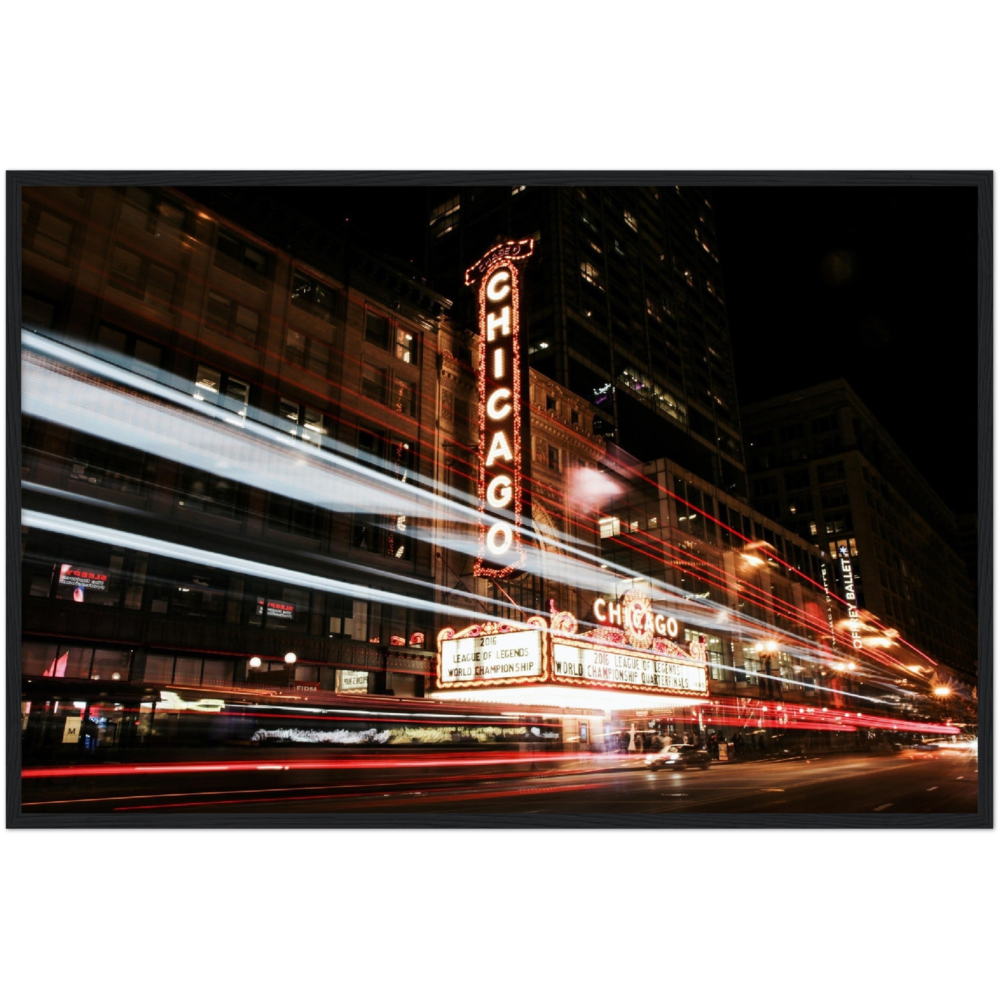 Chicago Theatre at Night Wall Art - Luxury Art Canvas