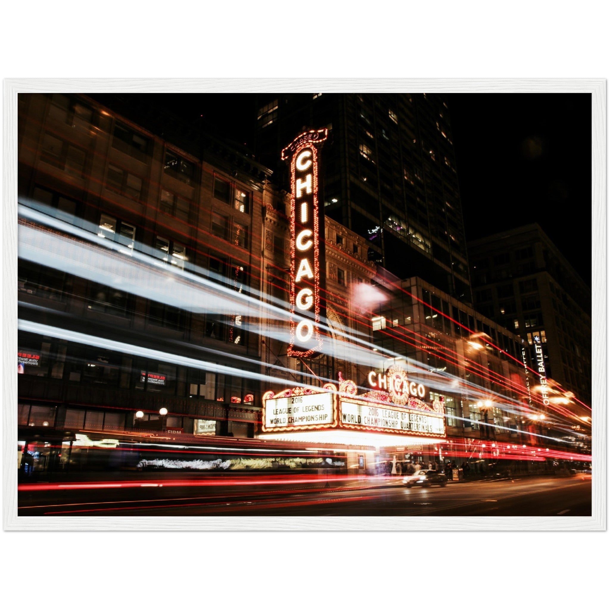 Chicago Theatre at Night Wall Art - Luxury Art Canvas