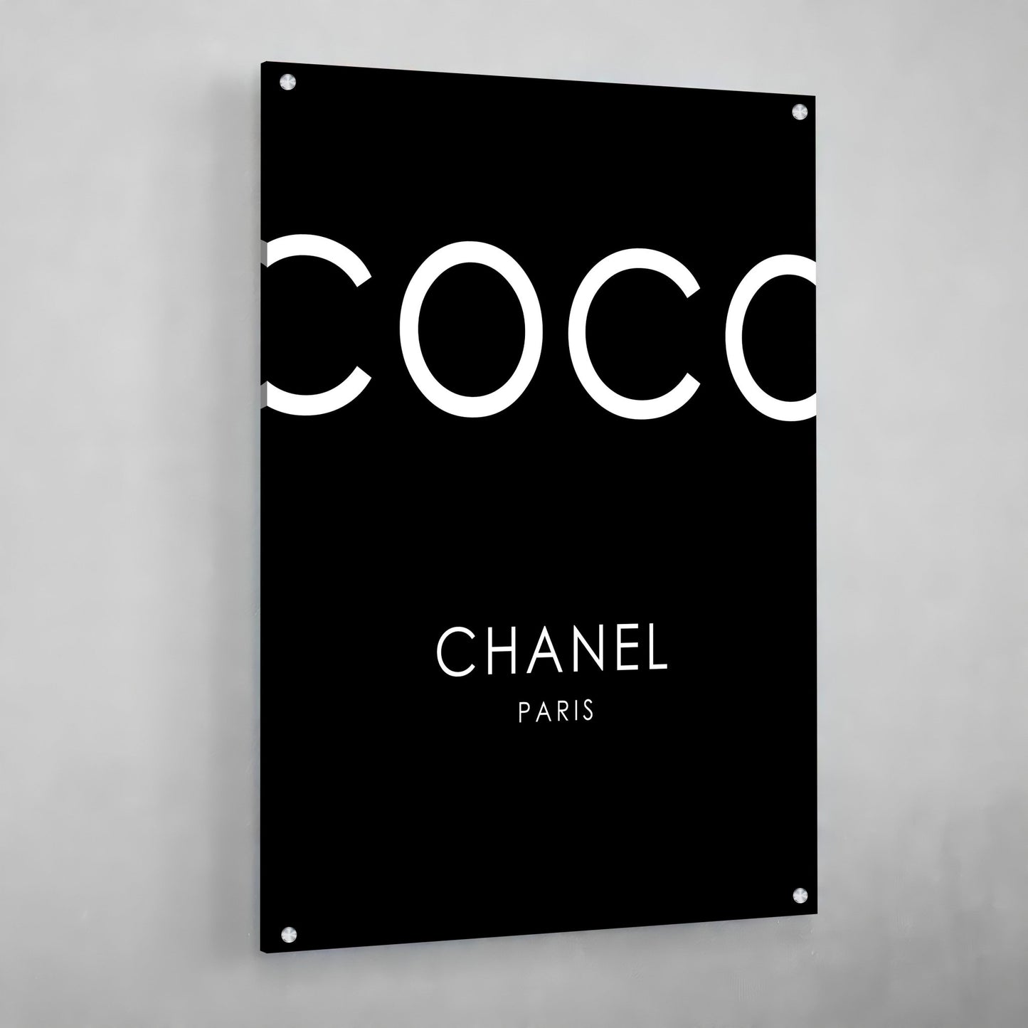 pink black and white coco chanel wall decor