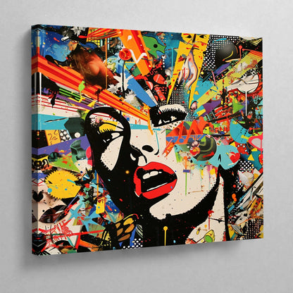 Collage Woman Face Canvas - Luxury Art Canvas