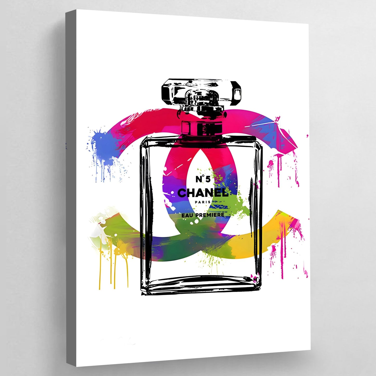 Colorful Chanel Perfume Wall Art - Luxury Art Canvas