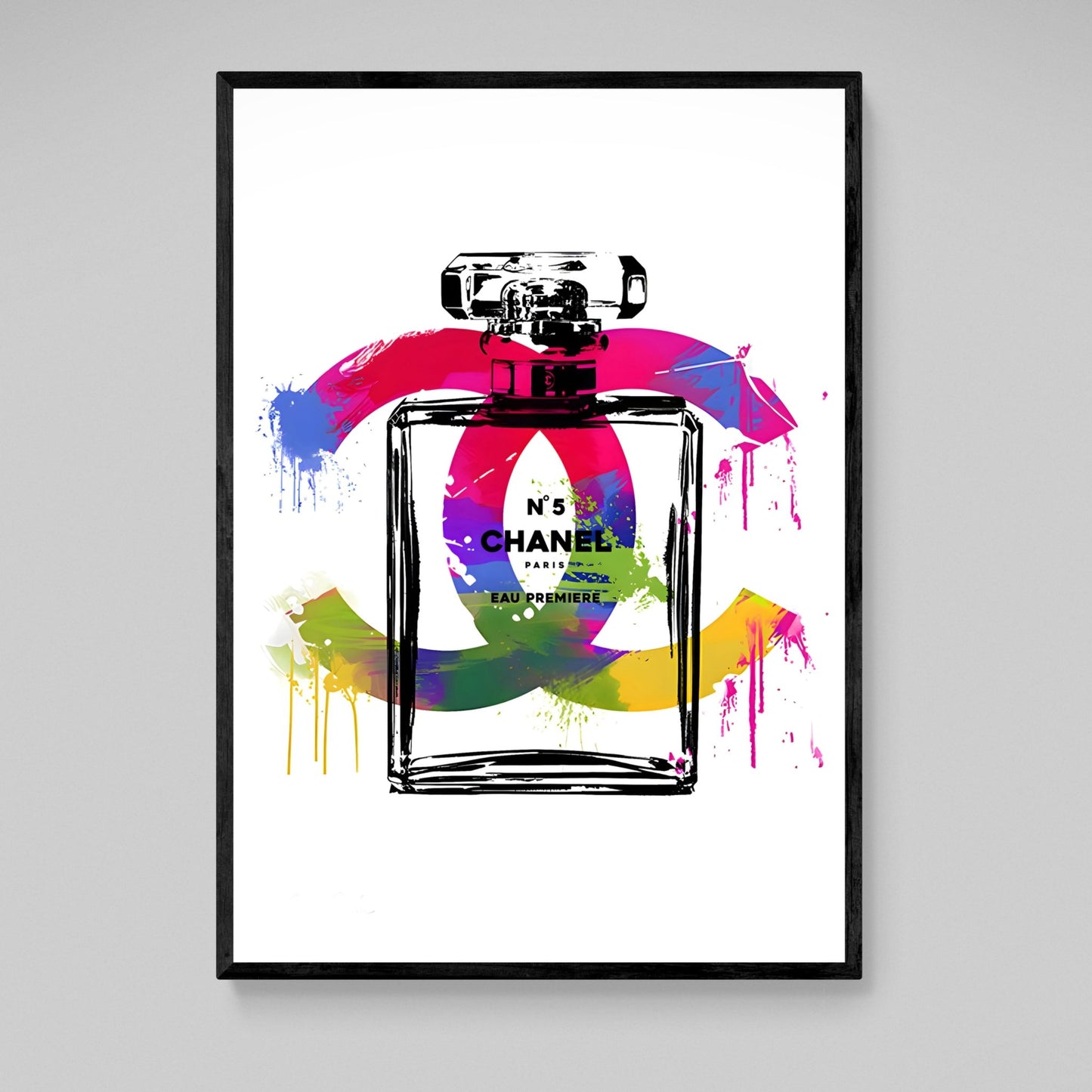 Colorful Chanel Perfume Wall Art - Luxury Art Canvas