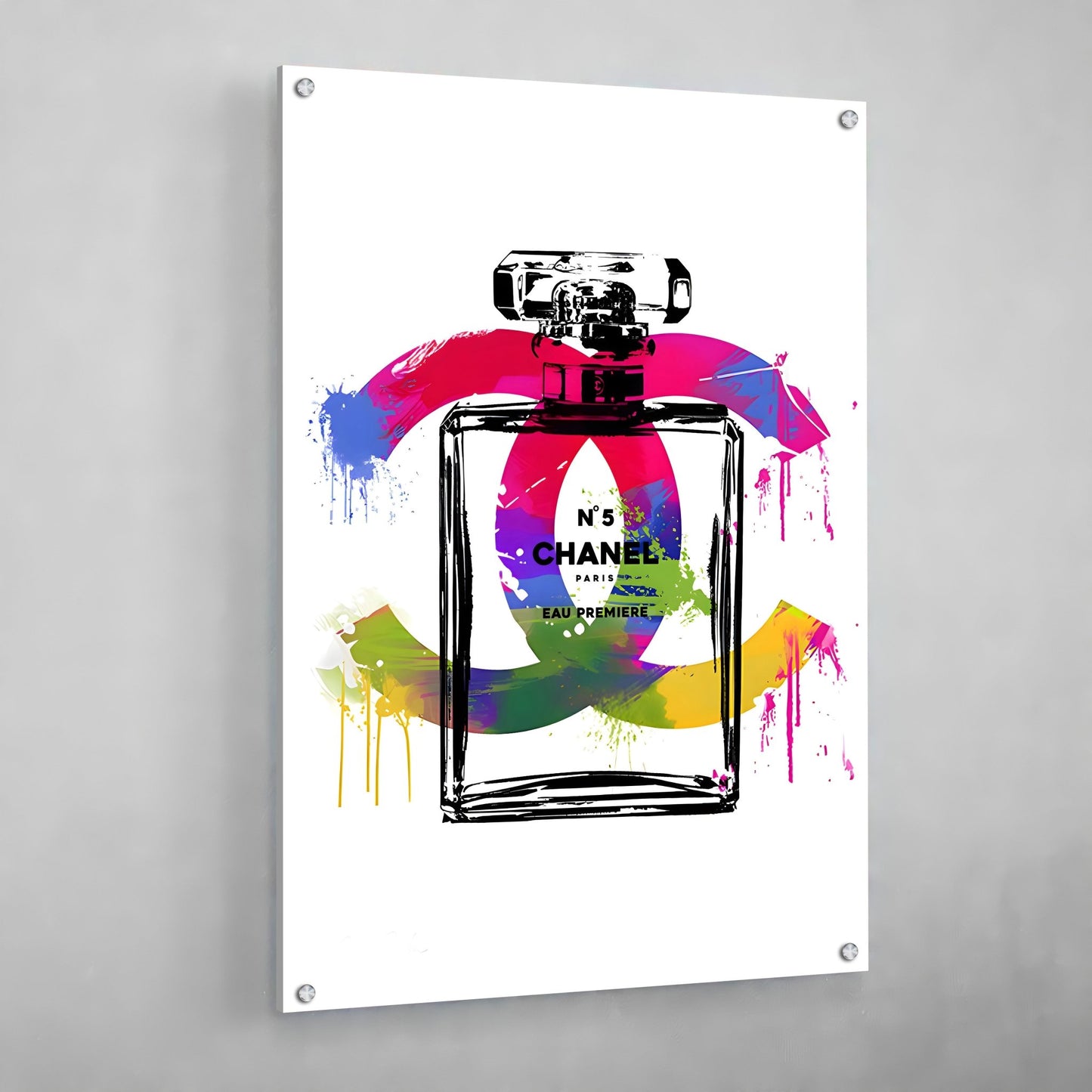 Colorful Chanel Perfume Wall Art - Luxury Art Canvas