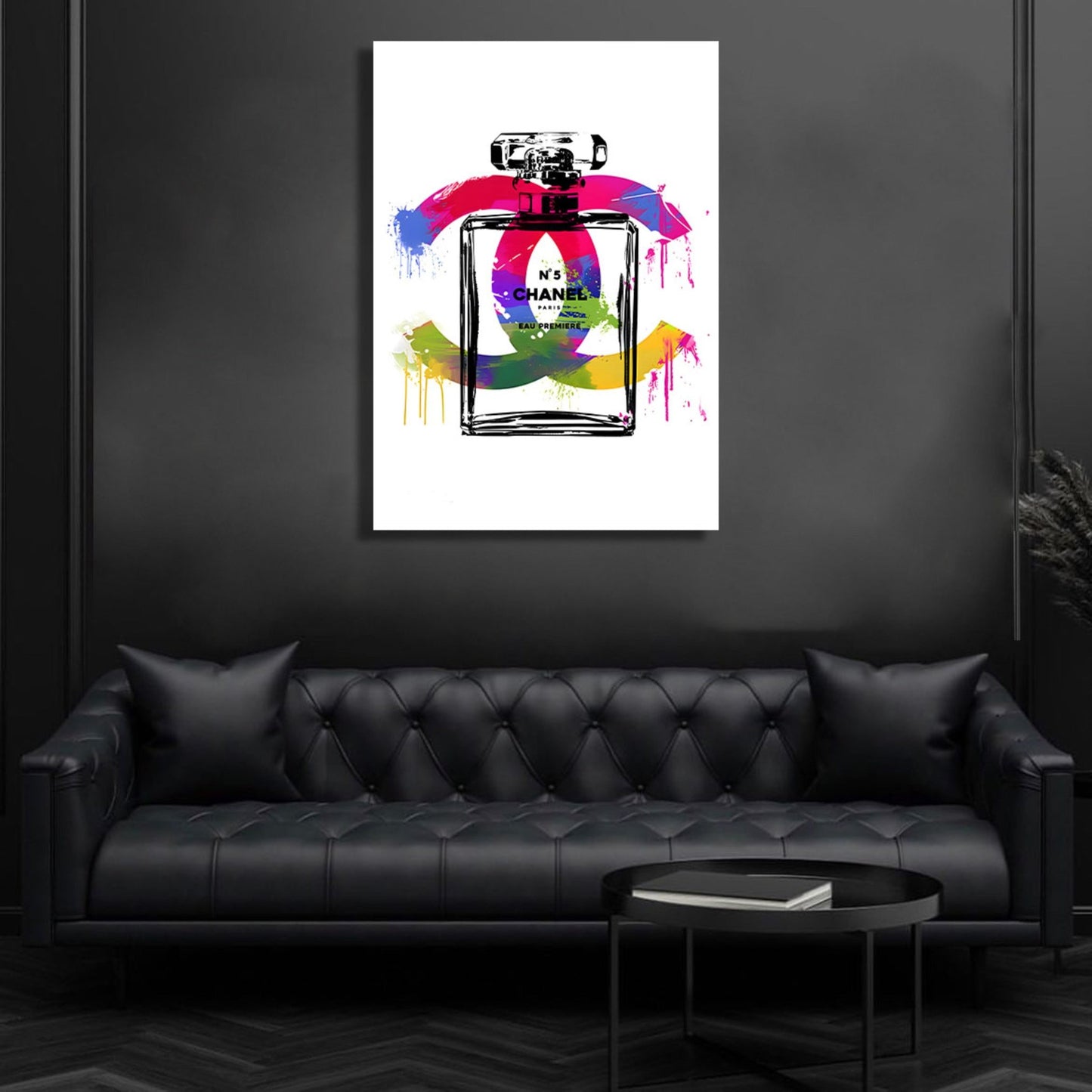 Colorful Chanel Perfume Wall Art - Luxury Art Canvas