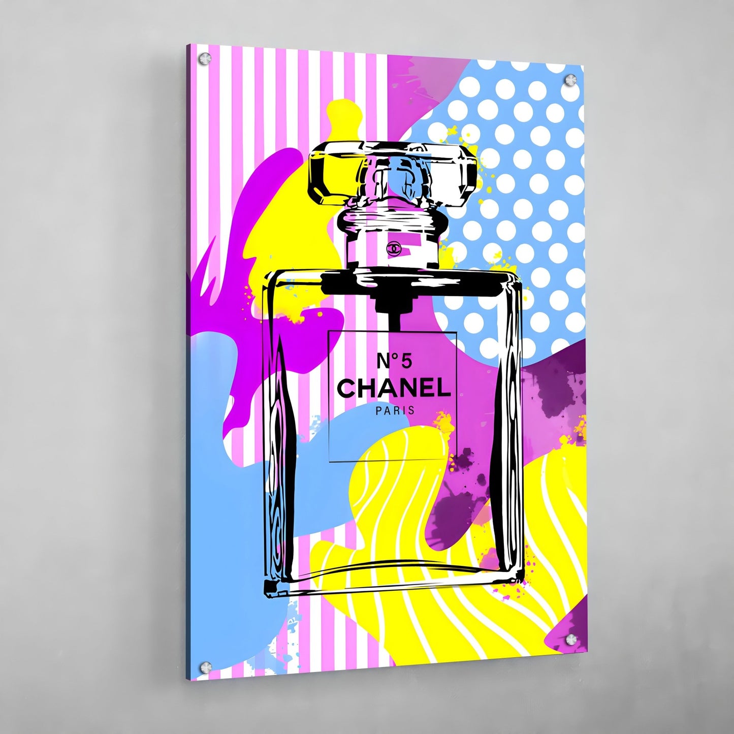Colorful Chanel Wall Art - Luxury Art Canvas