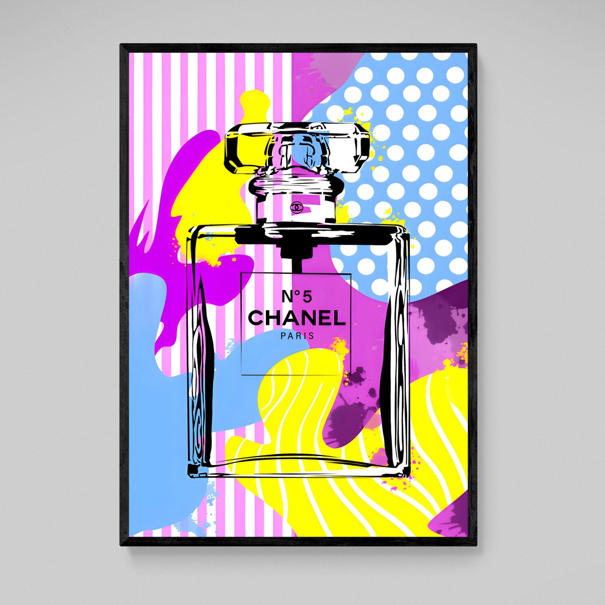 Colorful Chanel Pattern Colorful Chanel Wall Art | Luxury Art Canvas