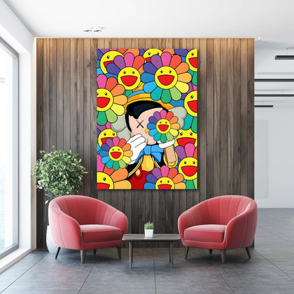 Colorful Flowers Hypebeast Wall Art - Luxury Art Canvas