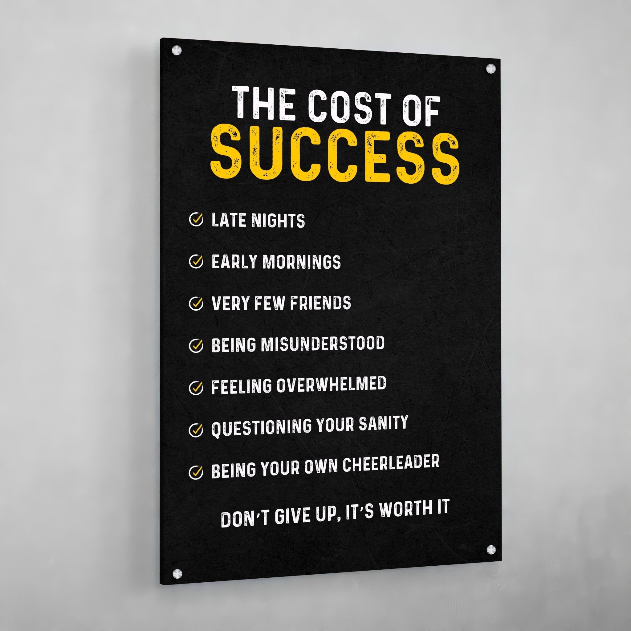 Cost Of Success Wall Art - Luxury Art Canvas