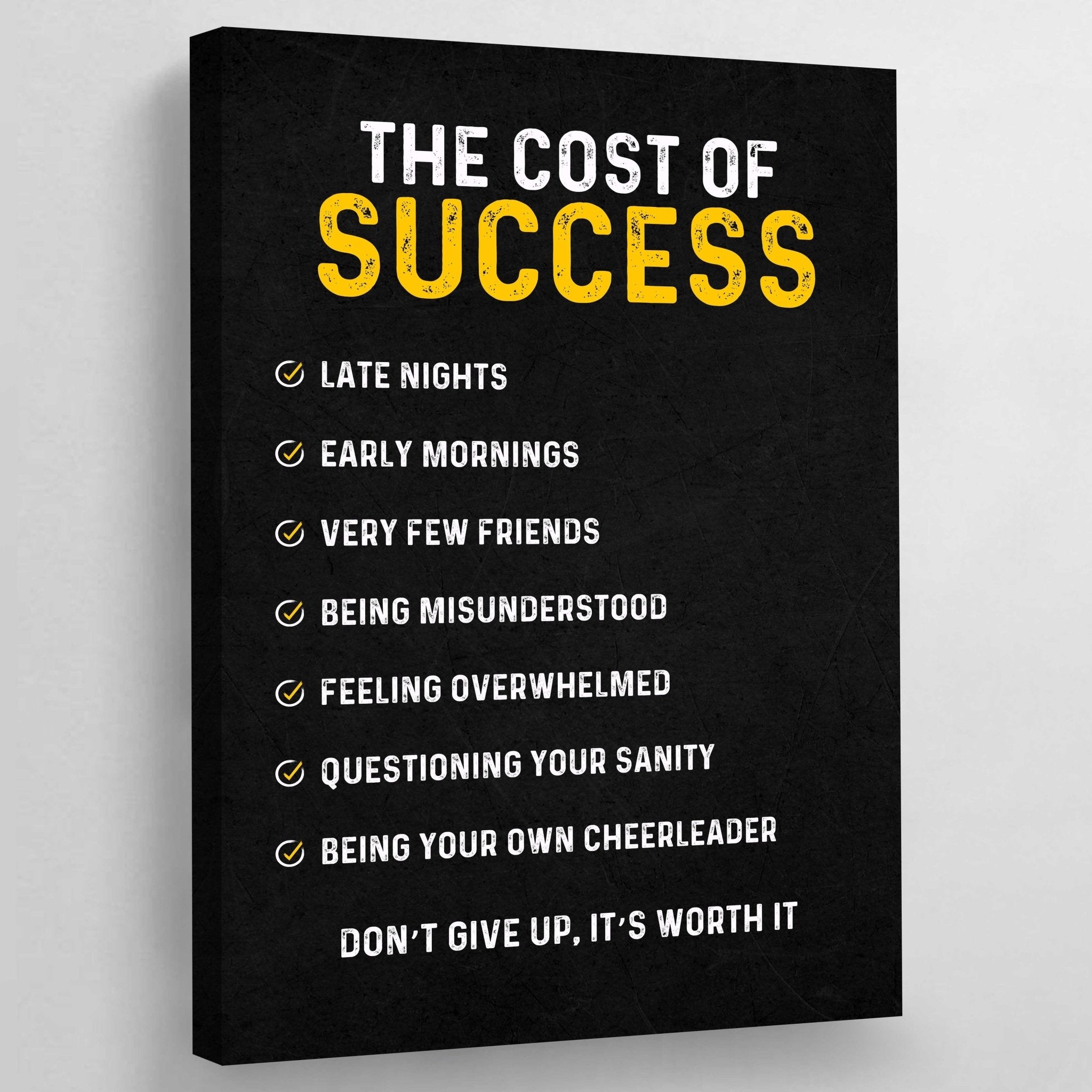 Cost Of Success Wall Art - Luxury Art Canvas