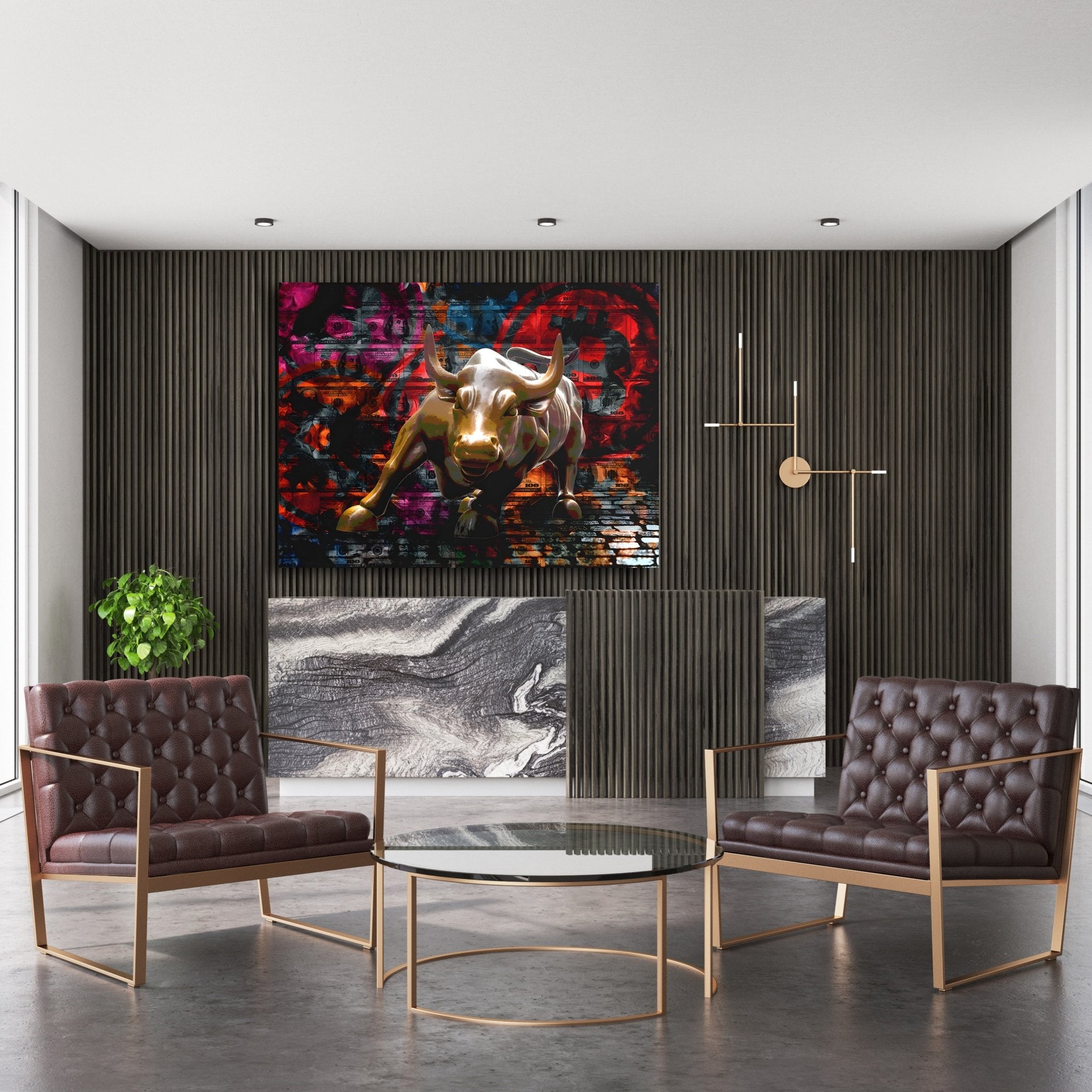 Crypto Bull Wall Art - Luxury Art Canvas
