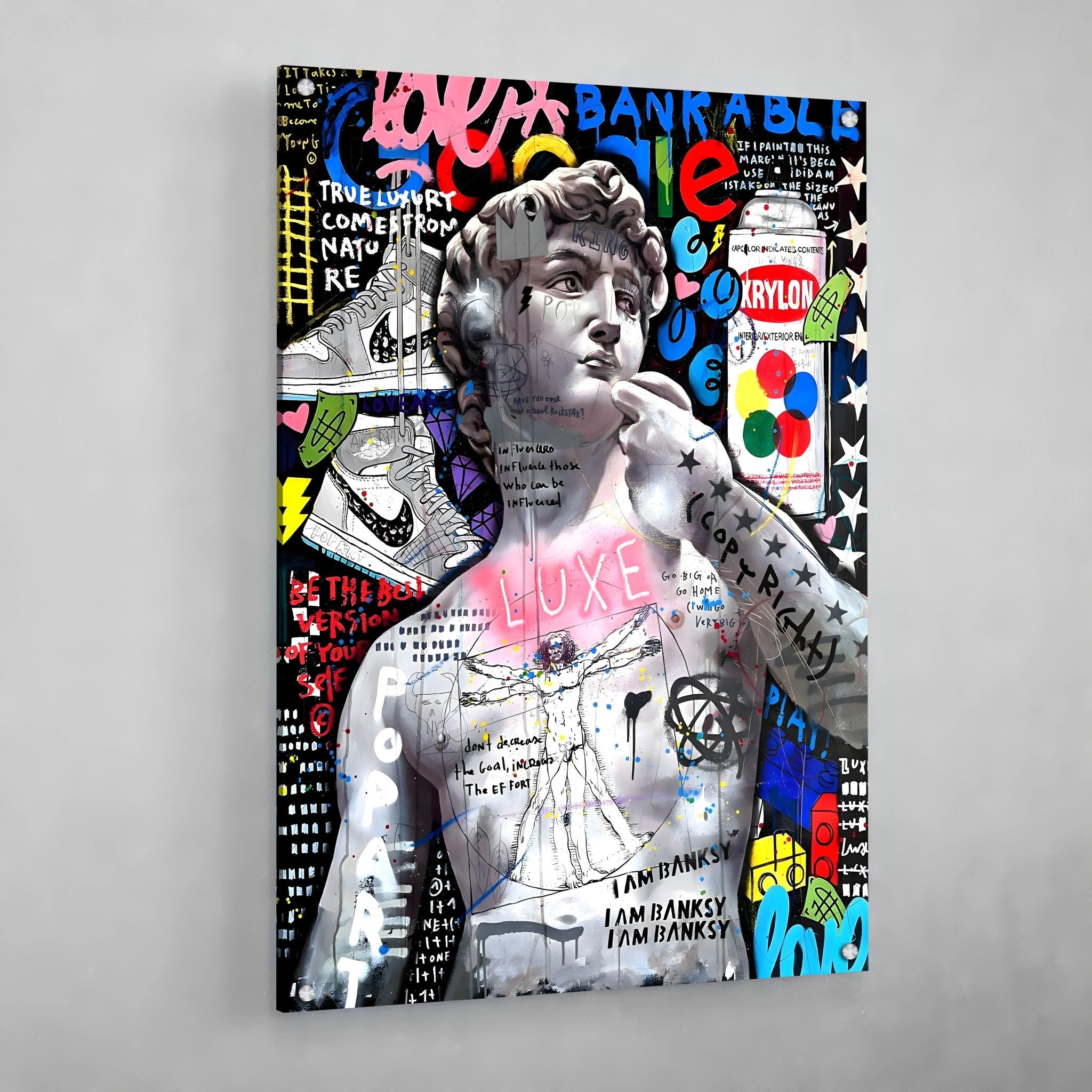 David Graffiti Wall Art - Luxury Art Canvas