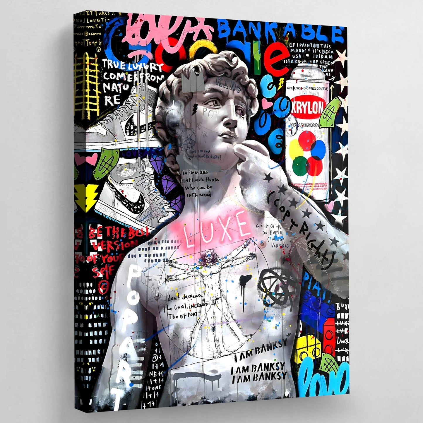 David Graffiti Wall Art - Luxury Art Canvas