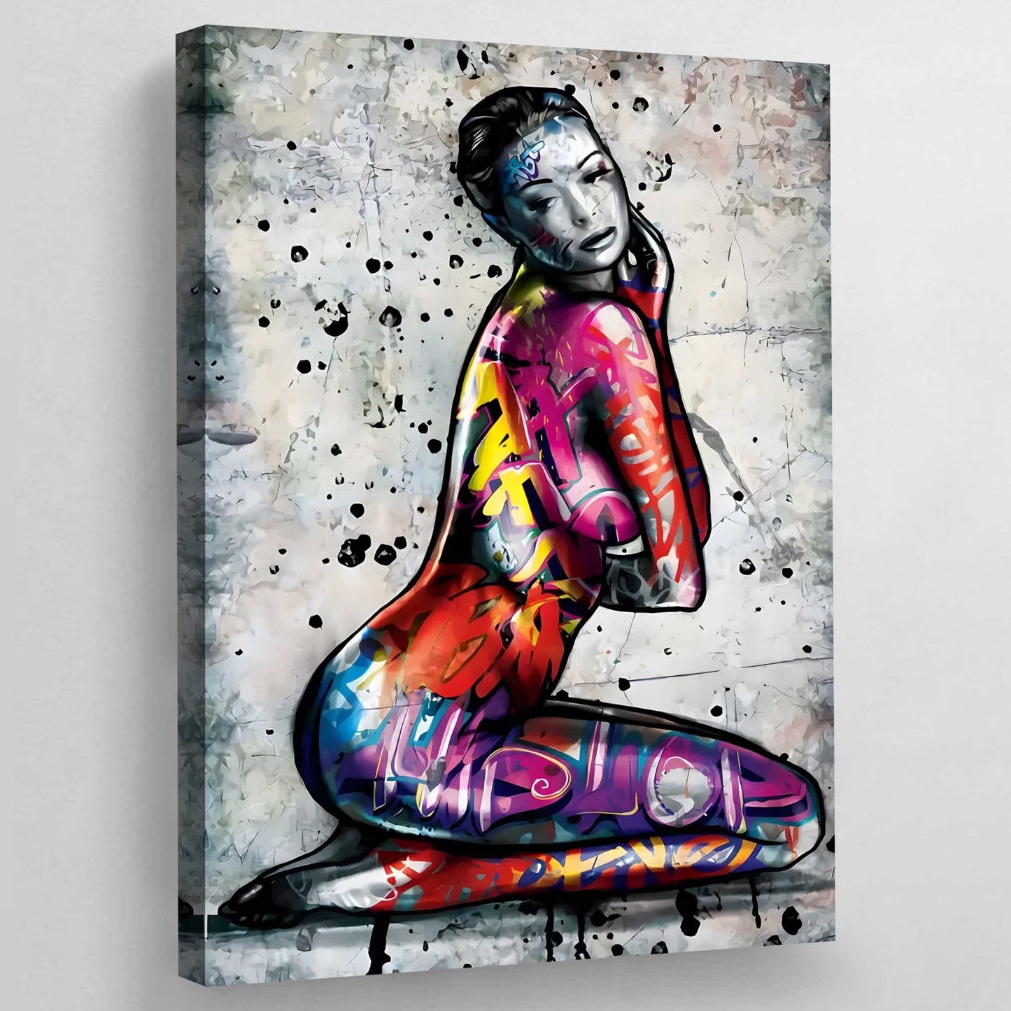 Female Body Graffiti Wall Art - Luxury Art Canvas