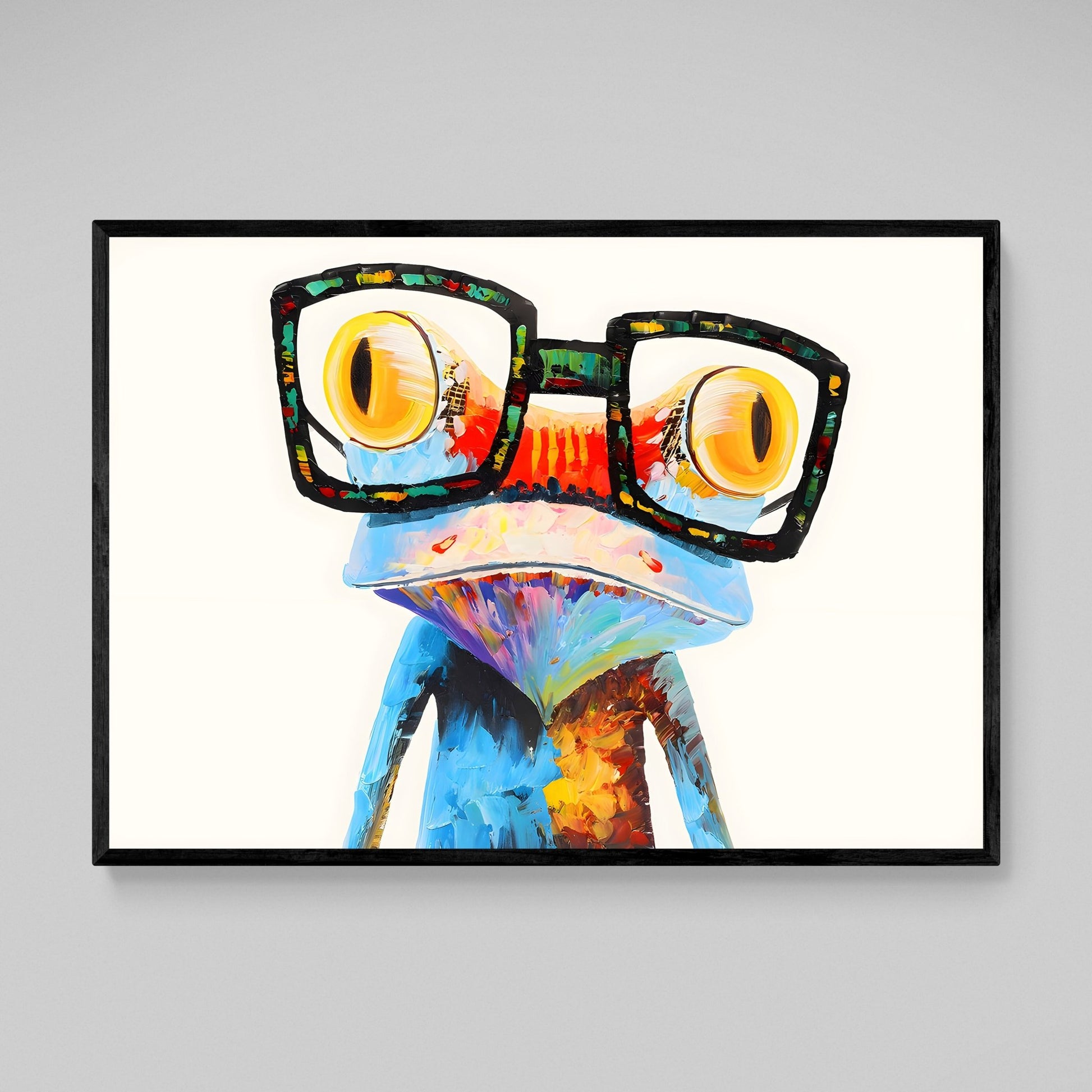 Frog With Glasses - Luxury Art Canvas