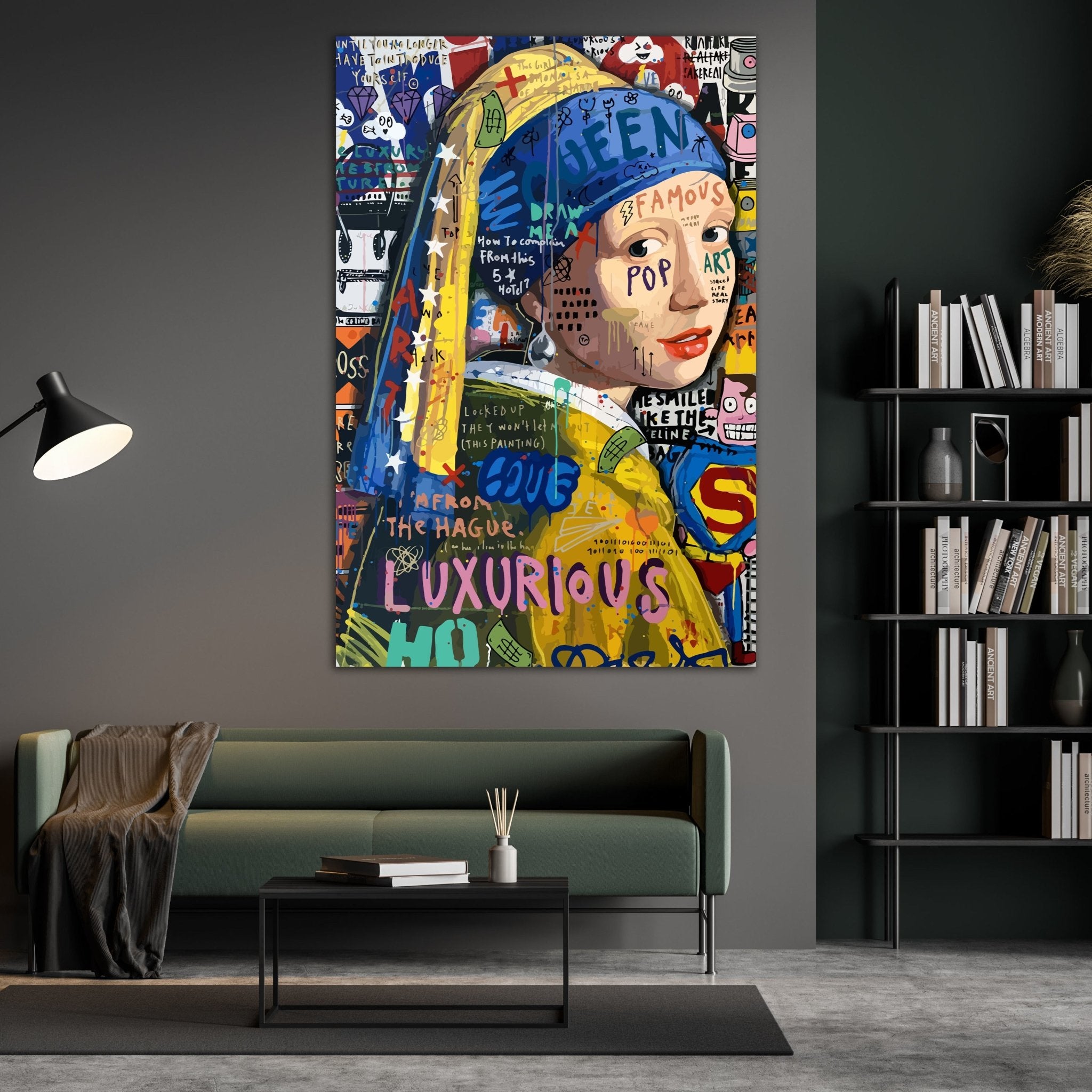 Girl With A Pearl Earring Graffiti Wall Art - Luxury Art Canvas
