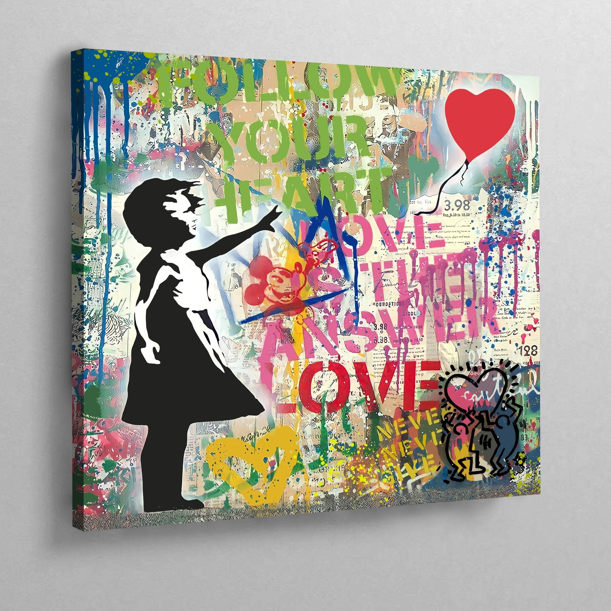 Girl With Balloon Banksy Graffiti Wall Art - Luxury Art Canvas