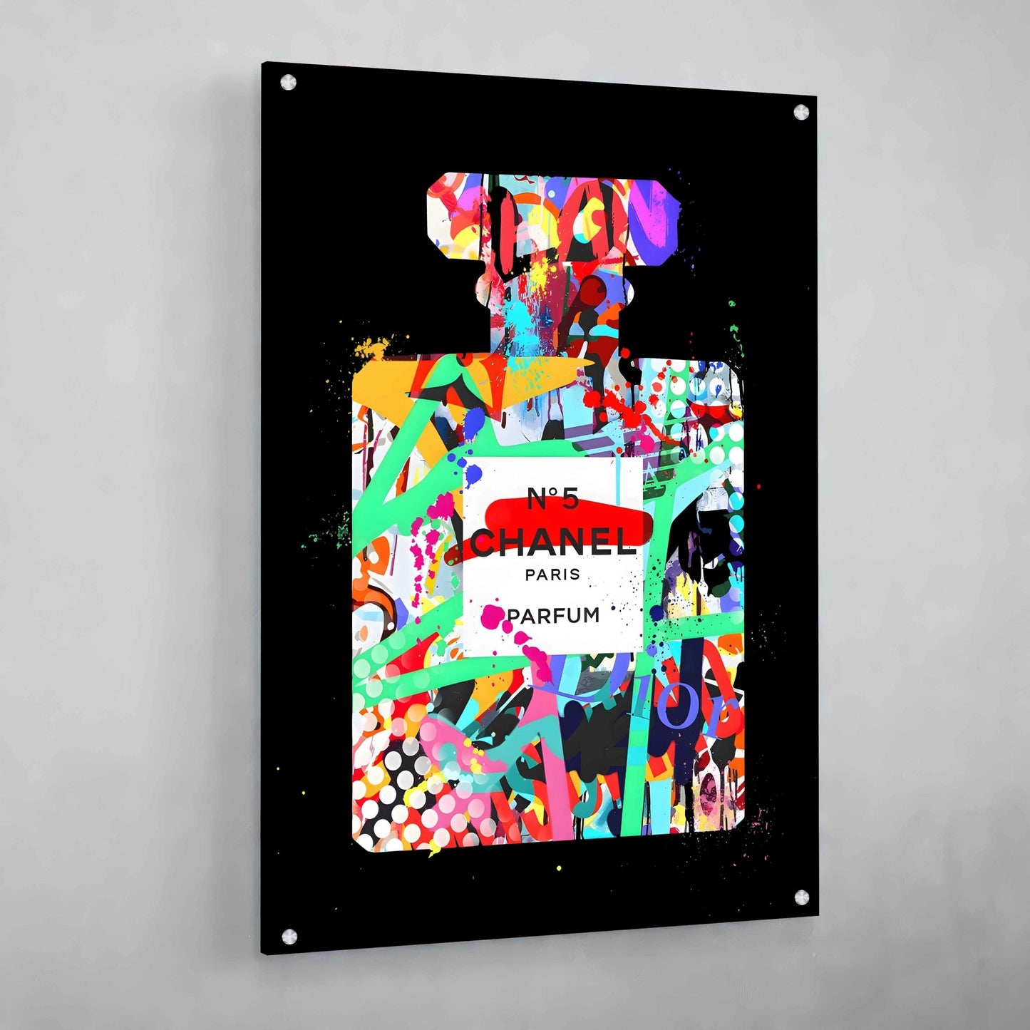 Graffiti Chanel Perfume Wall Art - Luxury Art Canvas